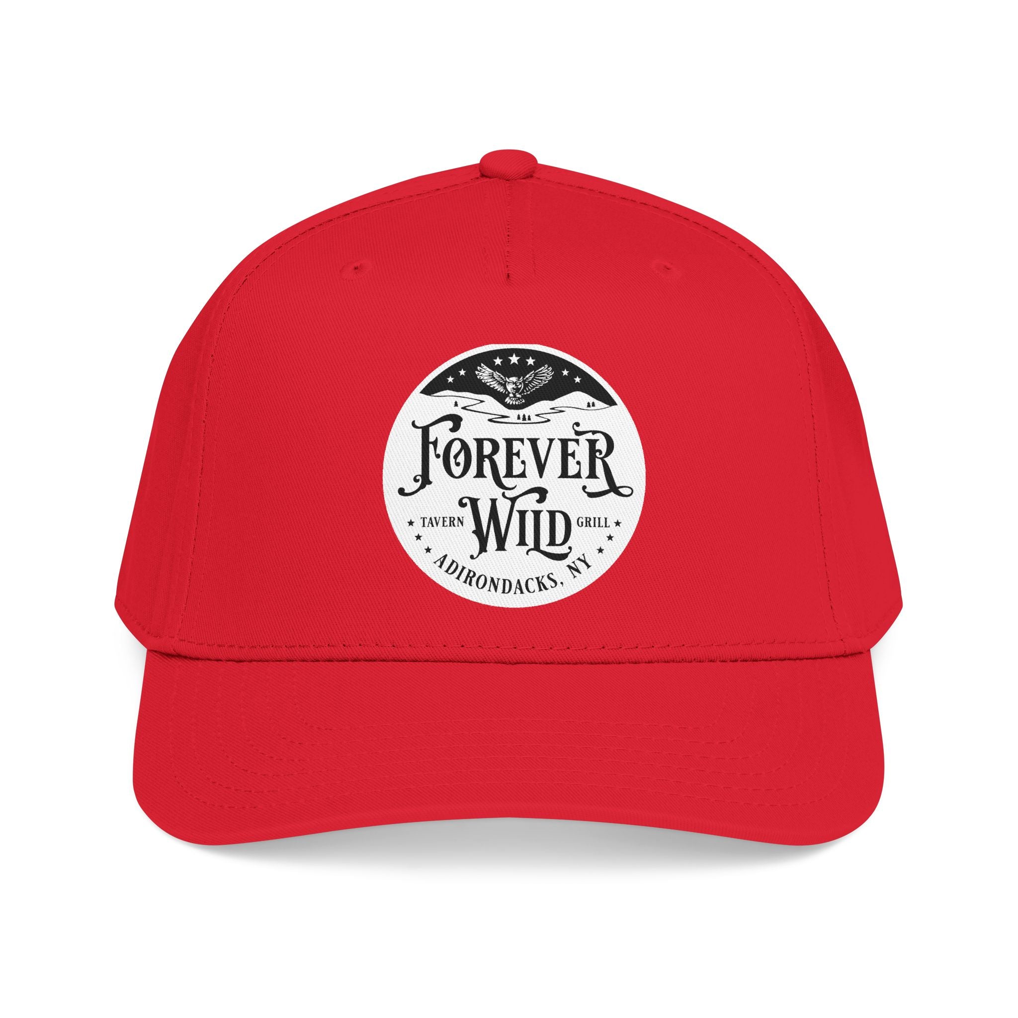 Forever Wild Tavern circle logo Mid Profile Baseball Cap | Outdoor Adventure, Adirondacks emblem
