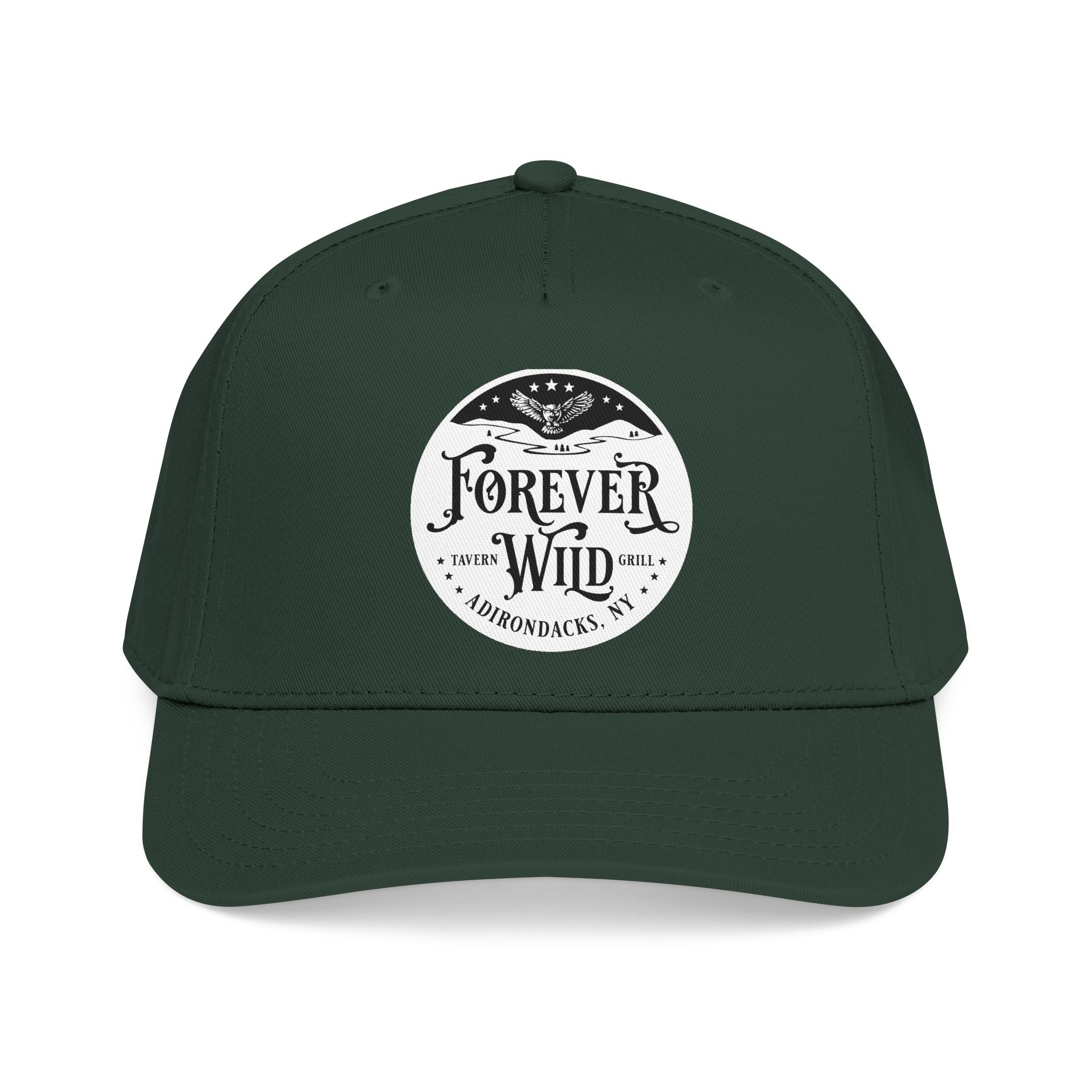 Forever Wild Tavern circle logo Mid Profile Baseball Cap | Outdoor Adventure, Adirondacks emblem