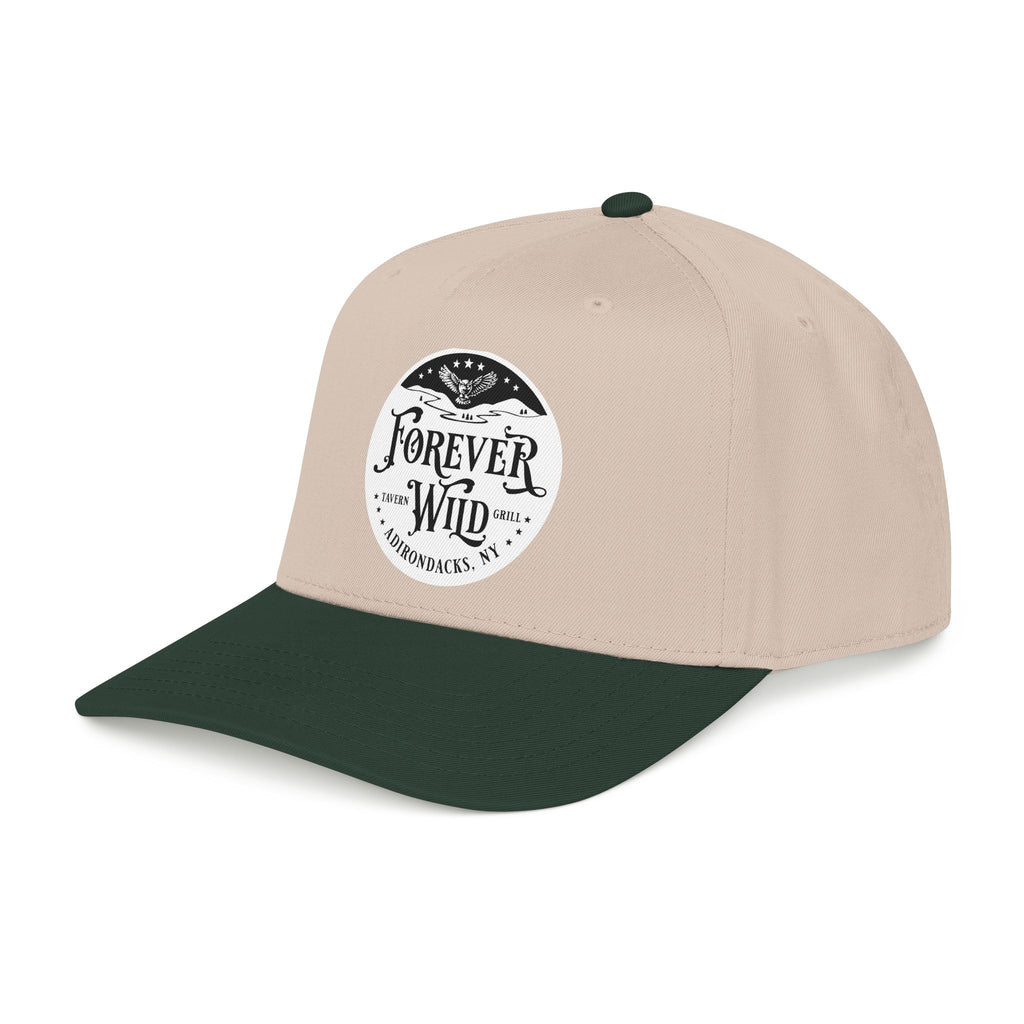 Forever Wild Tavern circle logo Mid Profile Baseball Cap | Outdoor Adventure, Adirondacks emblem