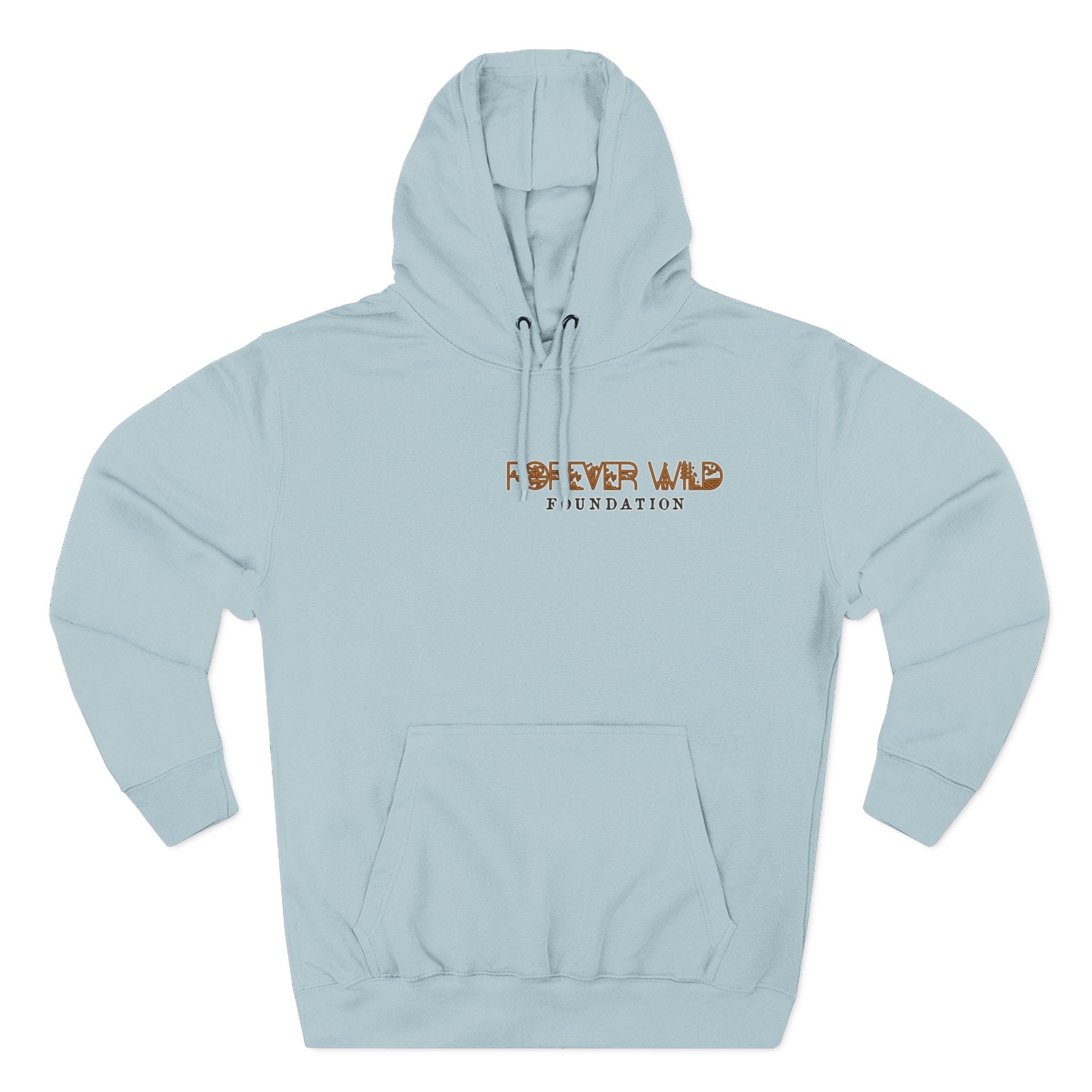 Forever Wild Foundation logo Hoodie | White pullover, wildlife lettering