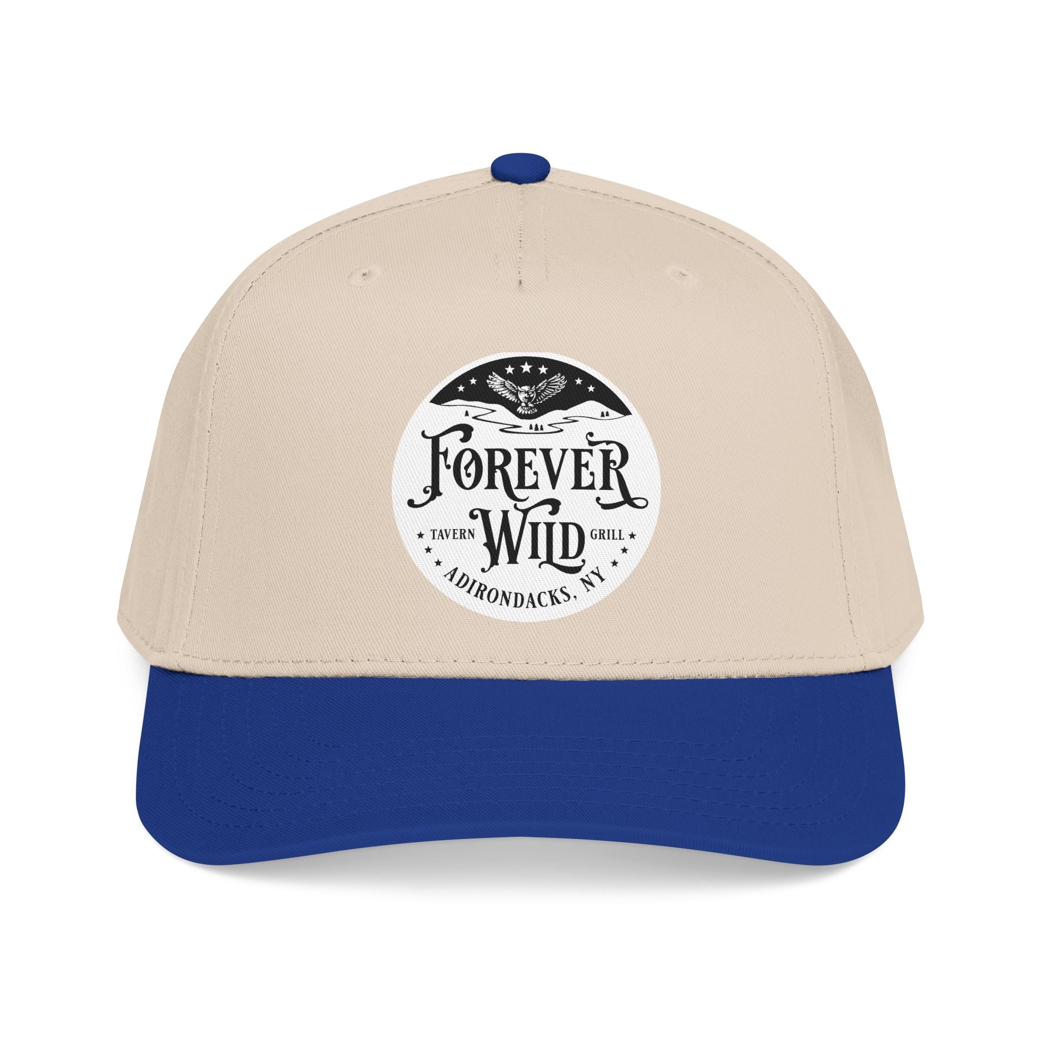 Forever Wild Tavern circle logo Mid Profile Baseball Cap | Outdoor Adventure, Adirondacks emblem
