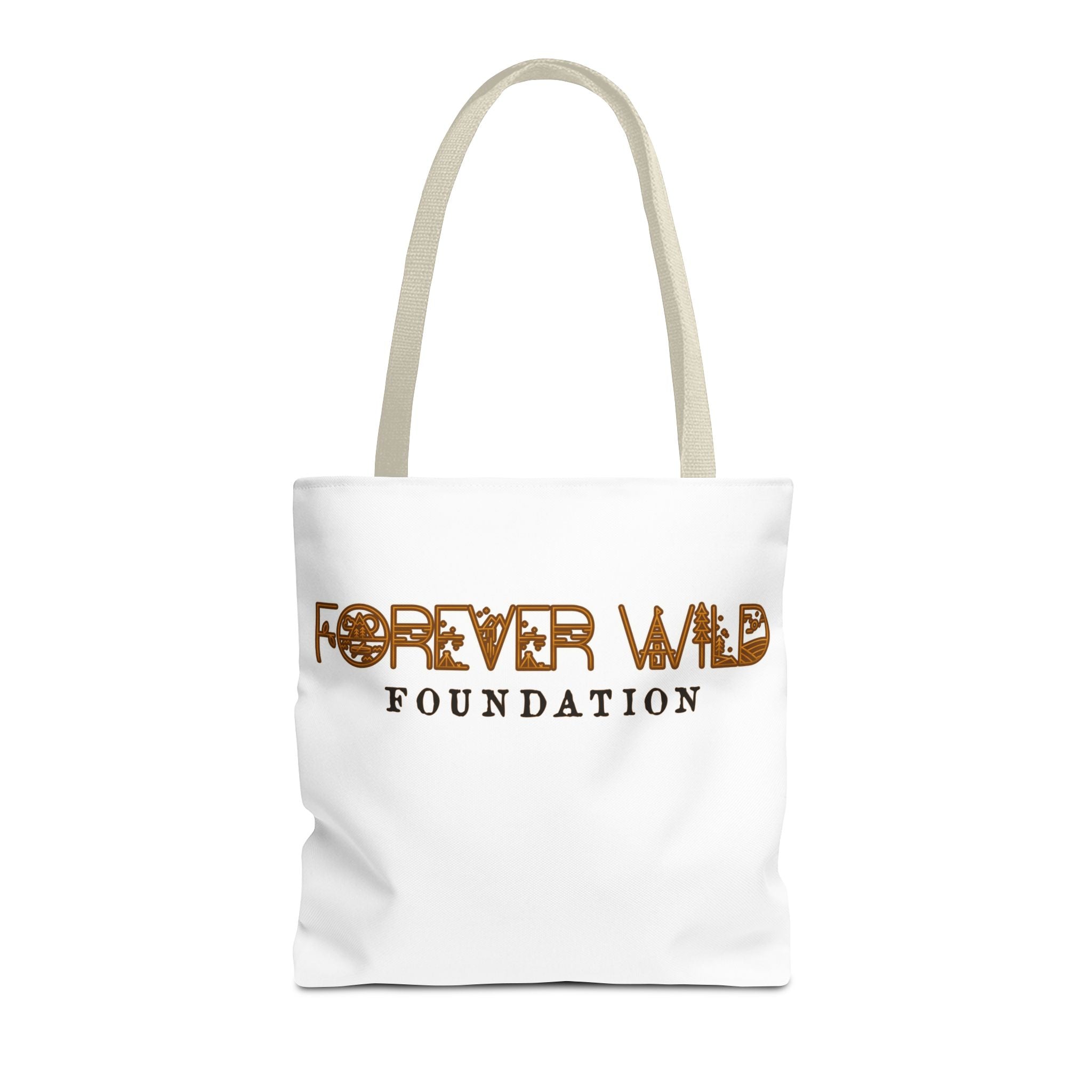 Forever Wild Foundation Tote Bag | Animal Print Text Logo