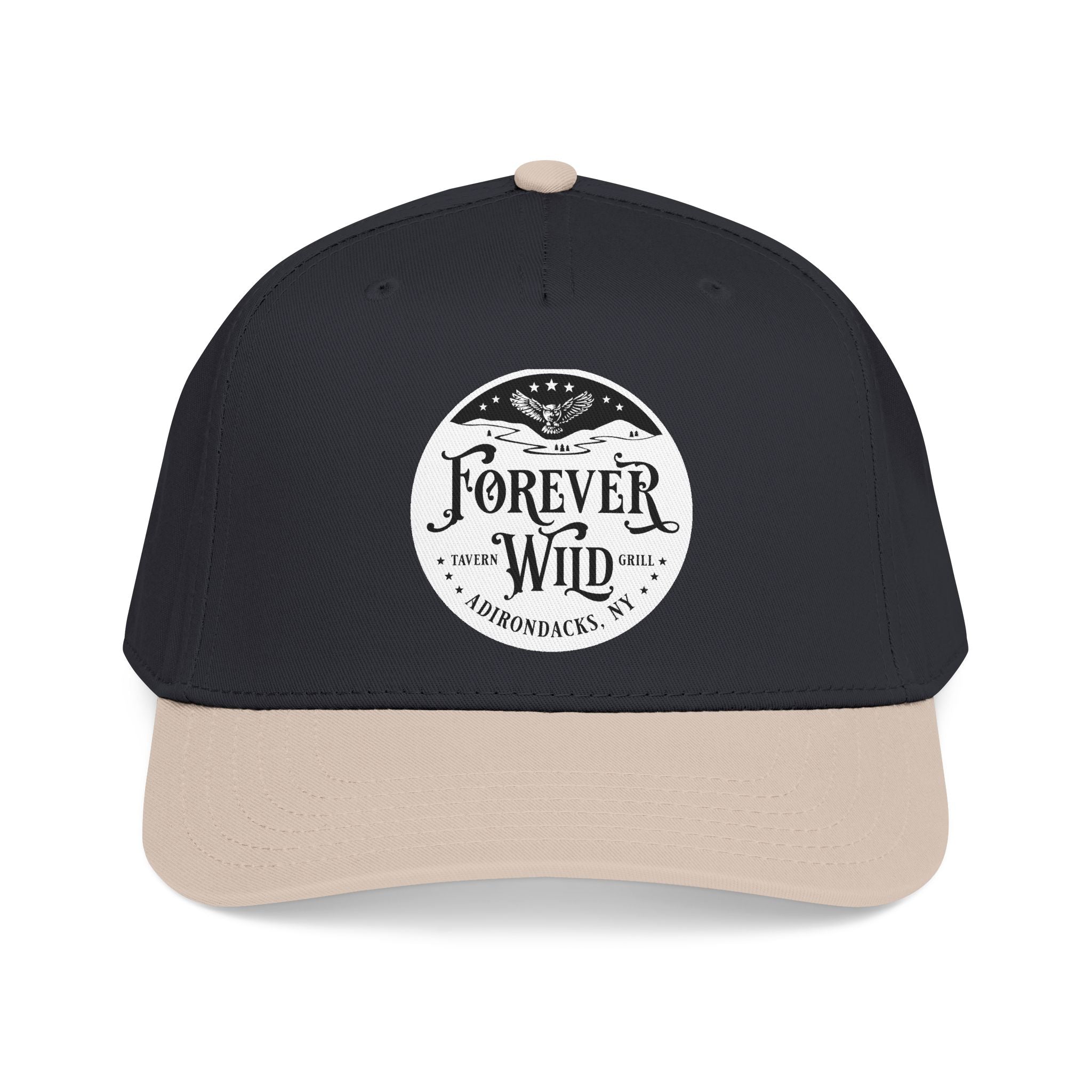 Forever Wild Tavern circle logo Mid Profile Baseball Cap | Outdoor Adventure, Adirondacks emblem