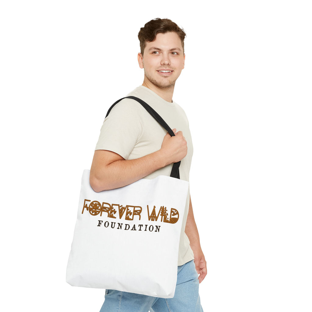 Forever Wild Foundation Tote Bag | Animal Print Text Logo