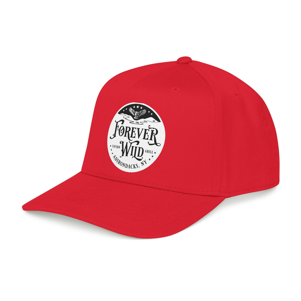 Forever Wild Tavern circle logo Mid Profile Baseball Cap | Outdoor Adventure, Adirondacks emblem