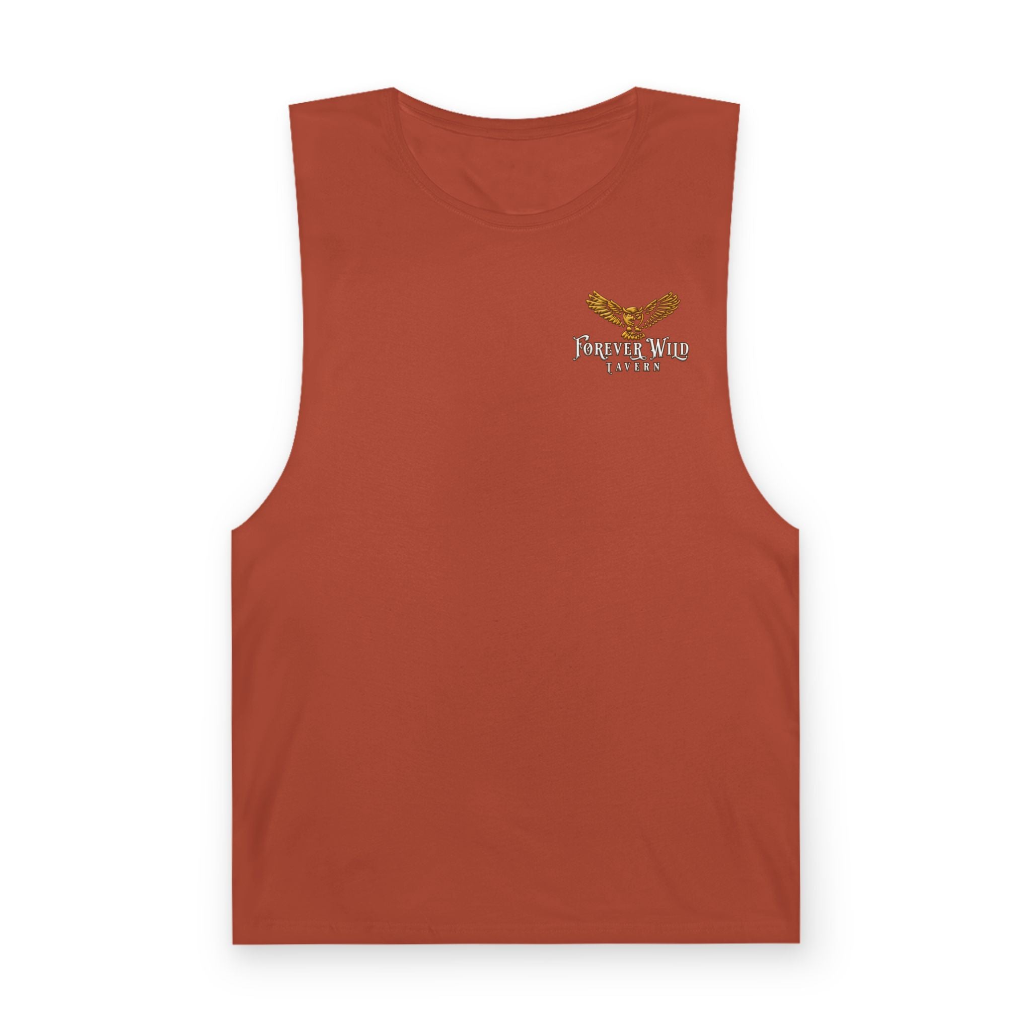 Forever Wild Tavern Tank Top "Most Desolate Logo" — Vintage Owl Chest & Back Design