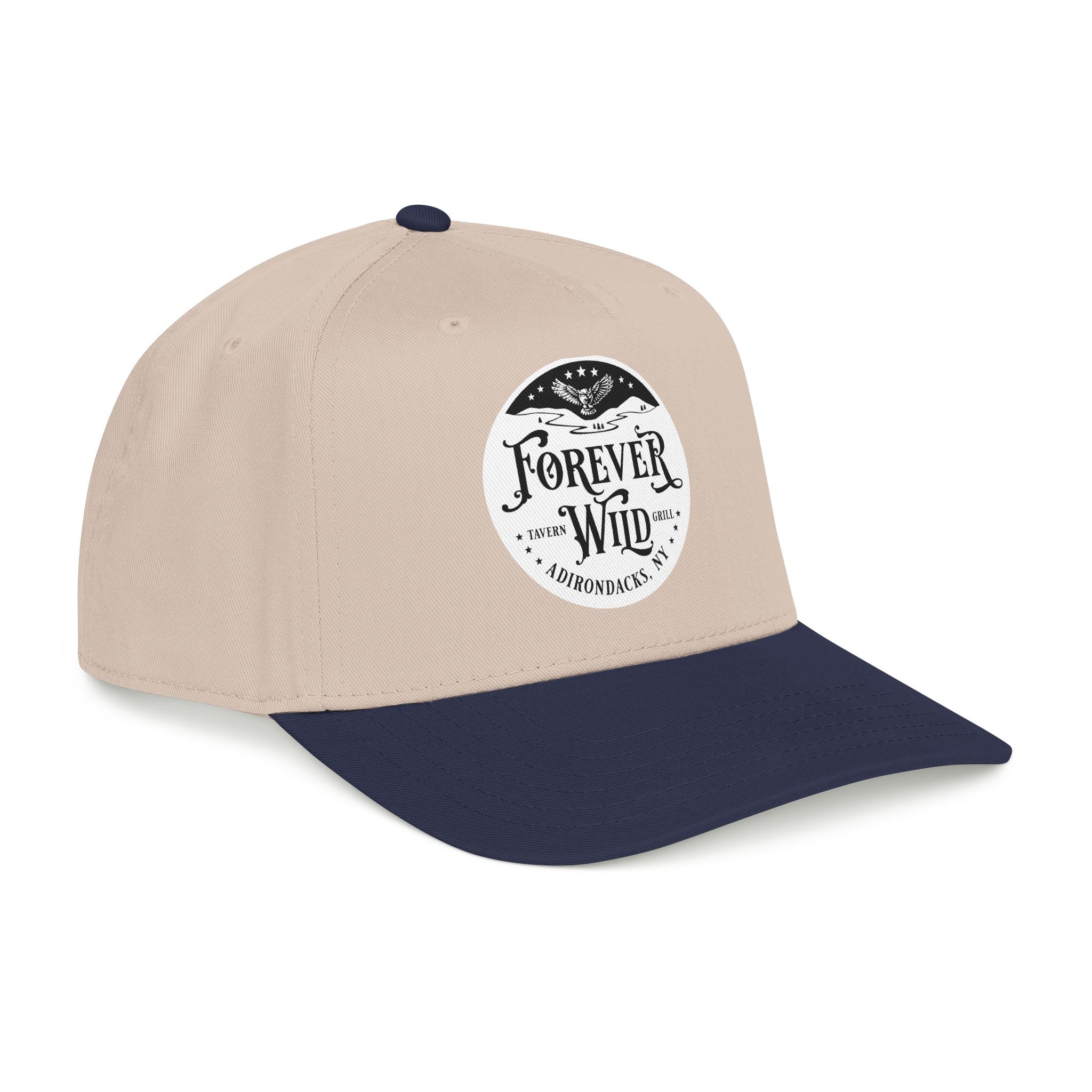 Forever Wild Tavern circle logo Mid Profile Baseball Cap | Outdoor Adventure, Adirondacks emblem