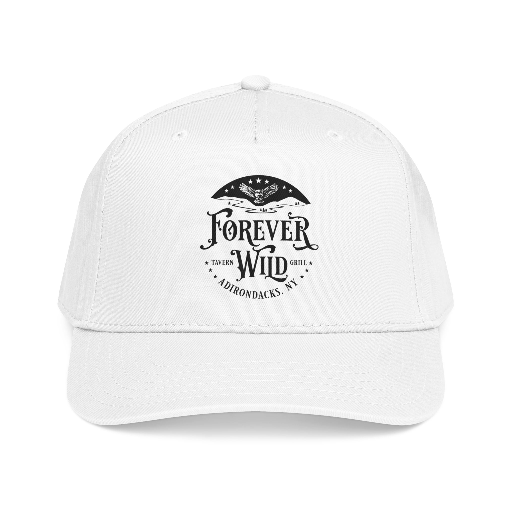 Forever Wild Tavern circle logo Mid Profile Baseball Cap | Outdoor Adventure, Adirondacks emblem