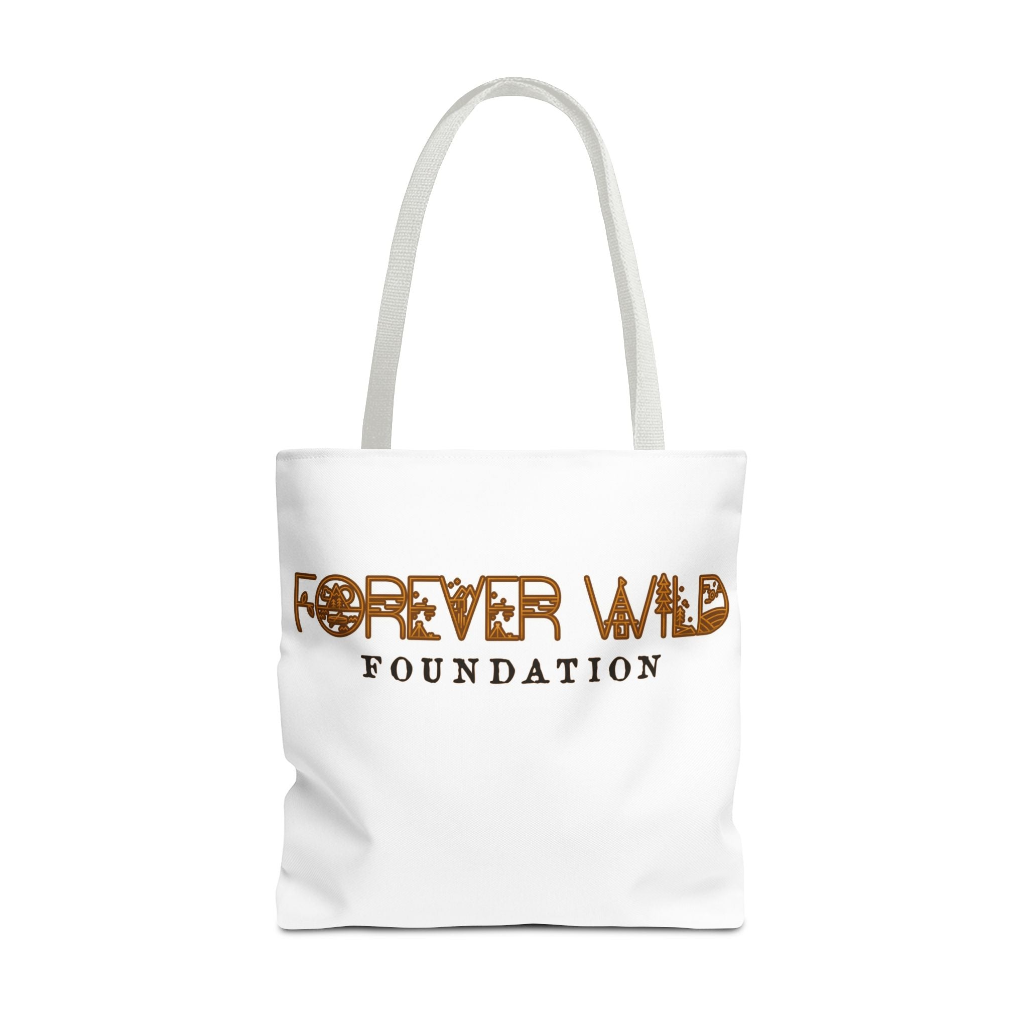 Forever Wild Foundation Tote Bag | Animal Print Text Logo