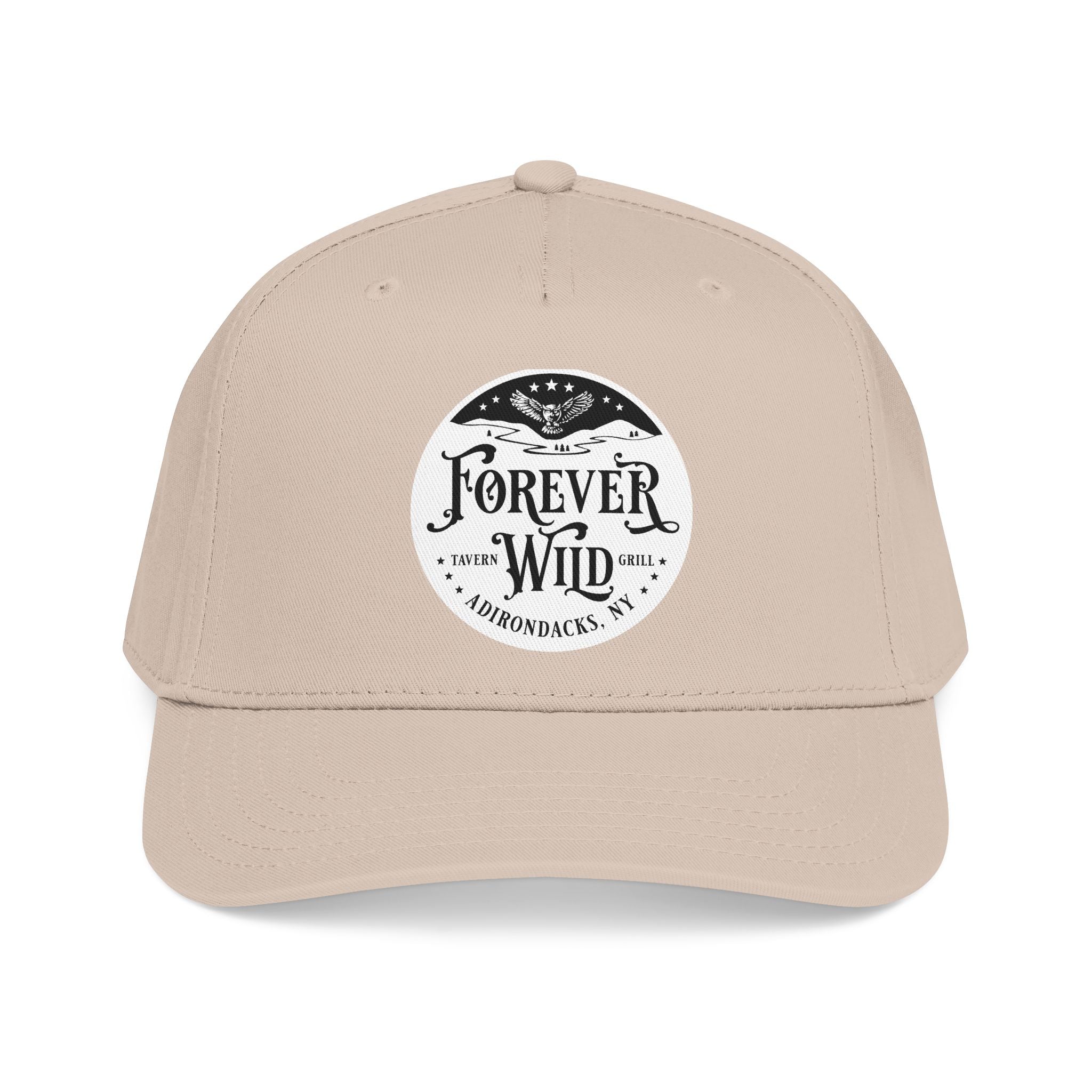 Forever Wild Tavern circle logo Mid Profile Baseball Cap | Outdoor Adventure, Adirondacks emblem