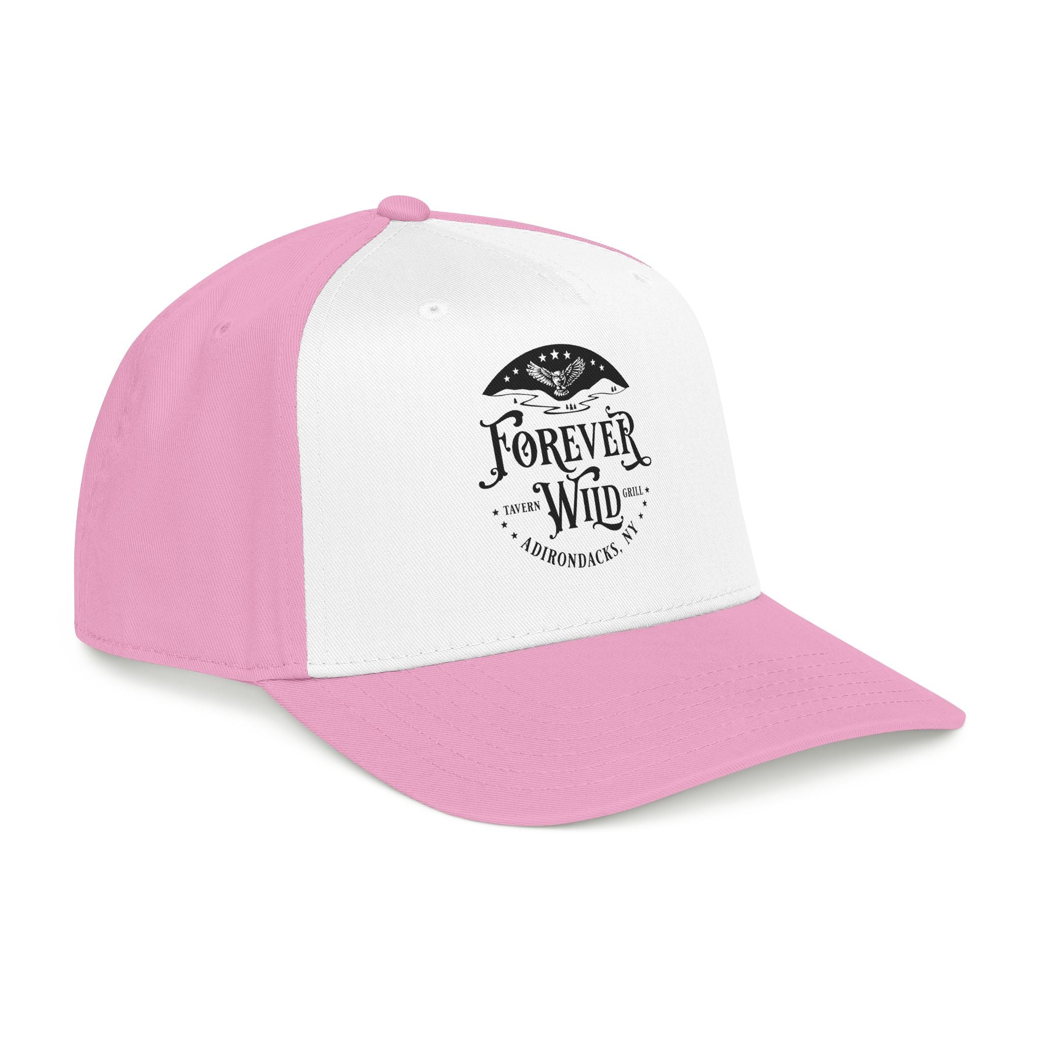 Forever Wild Tavern circle logo Mid Profile Baseball Cap | Outdoor Adventure, Adirondacks emblem