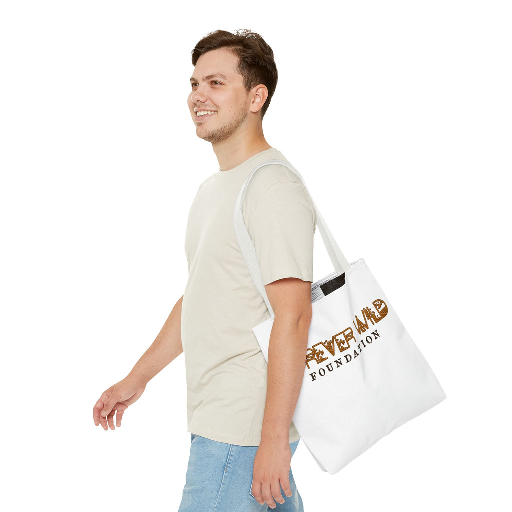 Forever Wild Foundation Tote Bag | Animal Print Text Logo