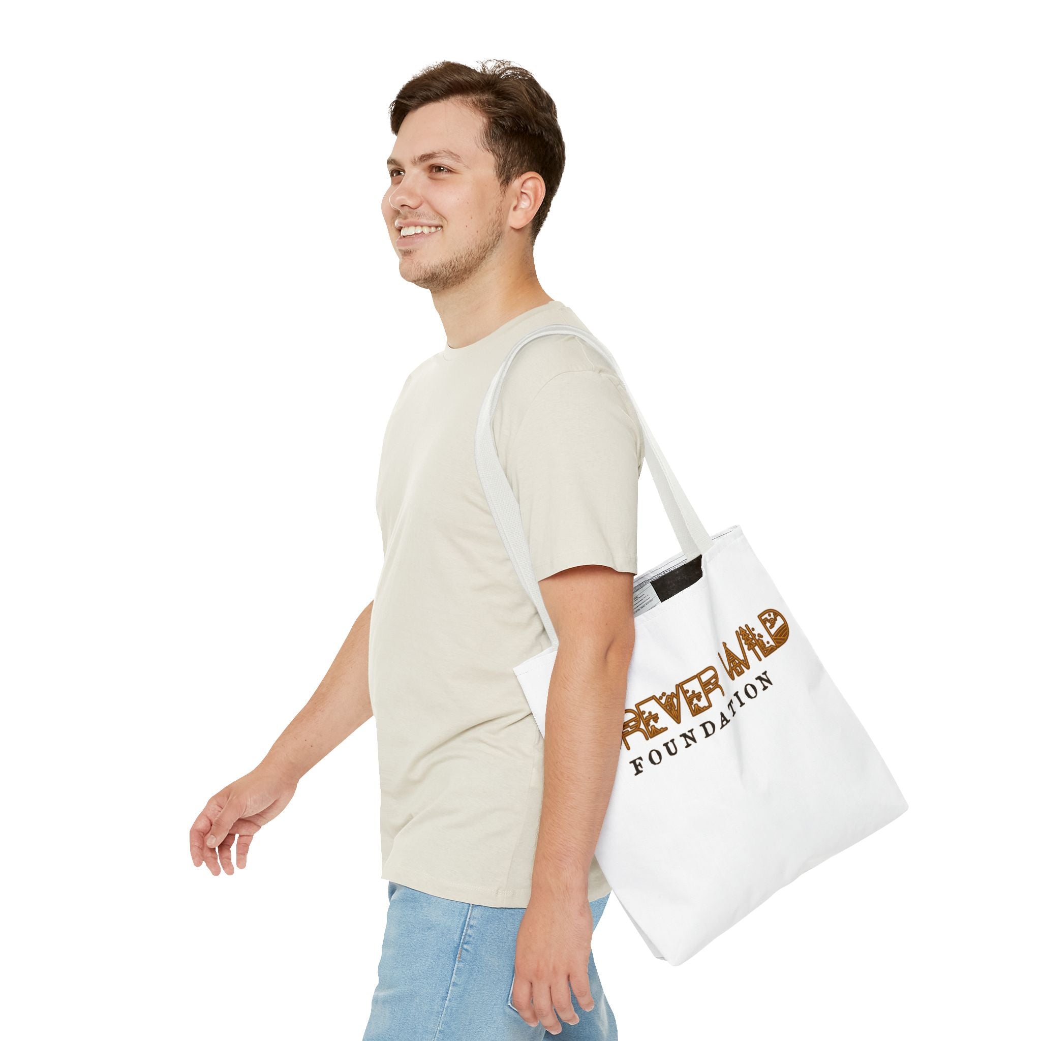 Forever Wild Foundation Tote Bag | Animal Print Text Logo