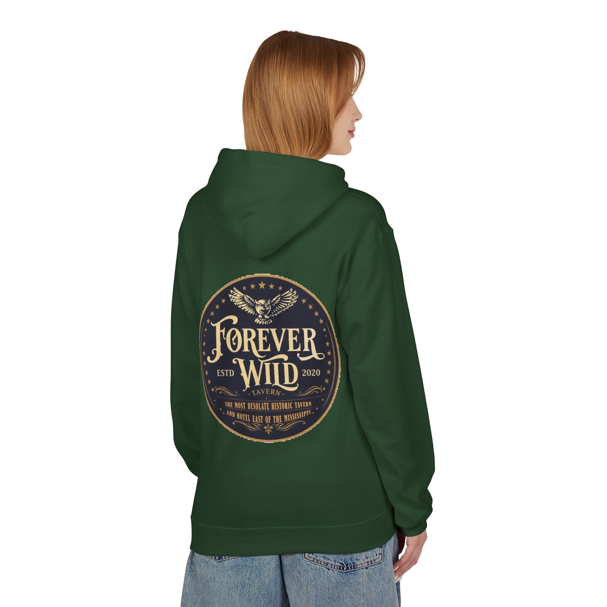 Forever Wild Tavern Hoodie — Historic Logo Large Front Logo