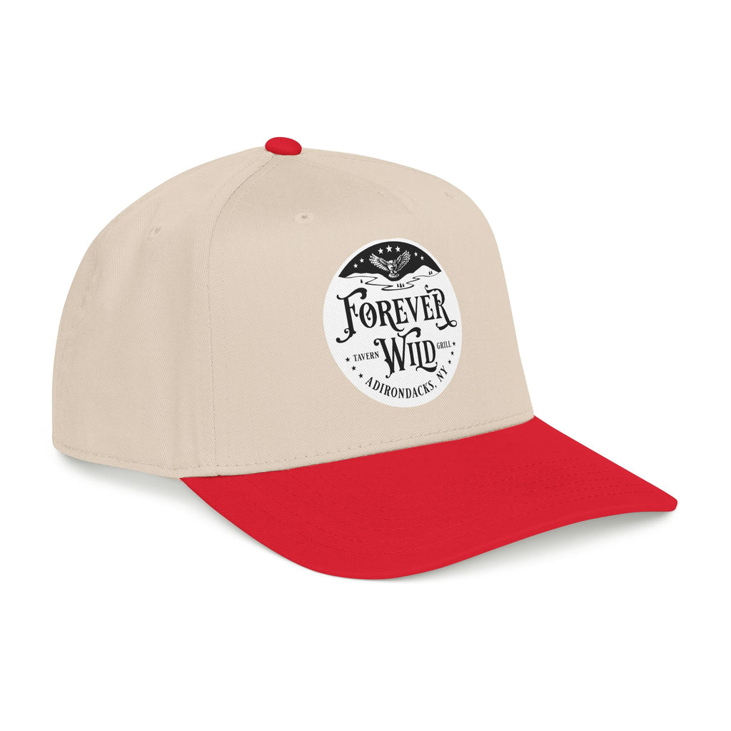 Forever Wild Tavern circle logo Mid Profile Baseball Cap | Outdoor Adventure, Adirondacks emblem