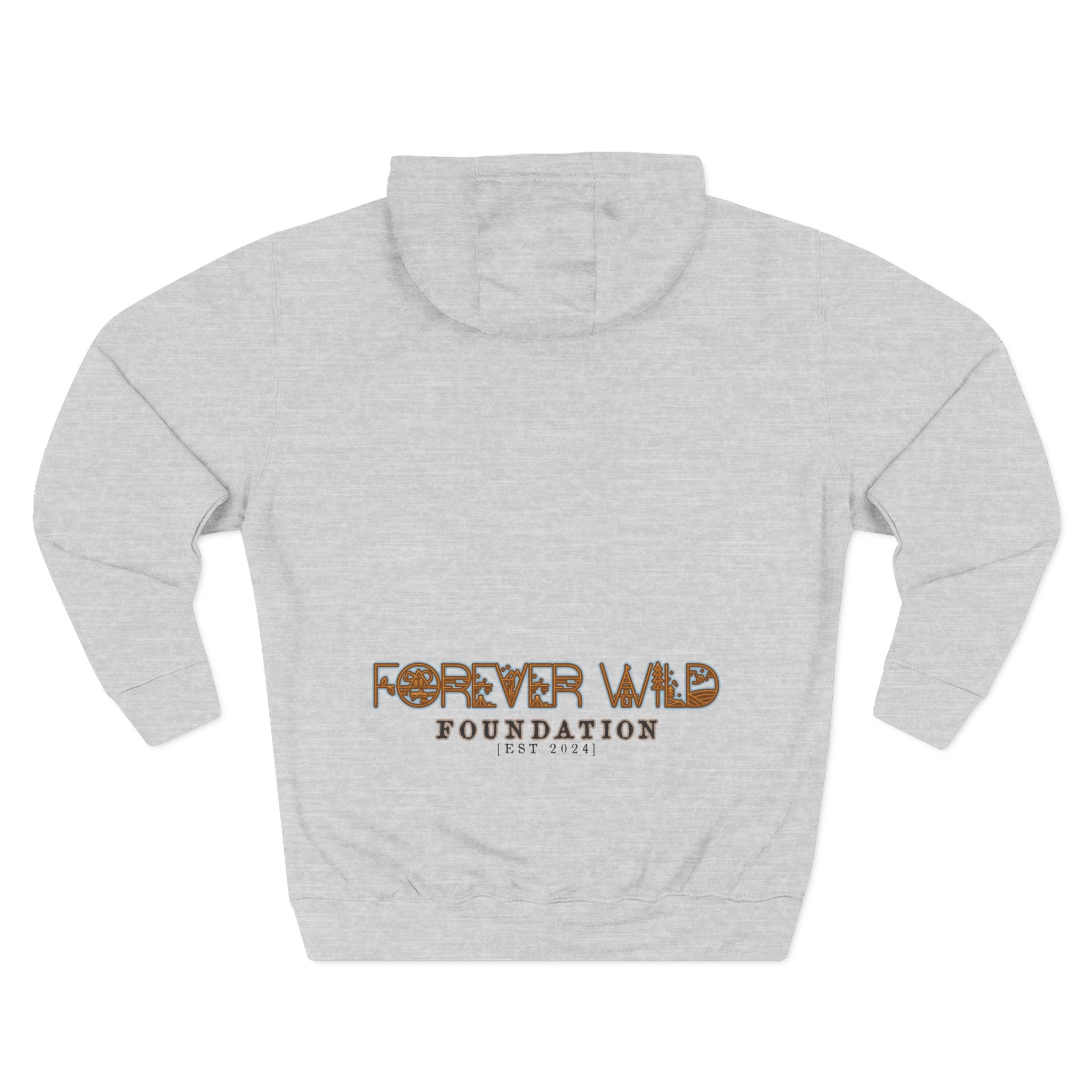 Forever Wild Foundation logo Hoodie | White pullover, wildlife lettering
