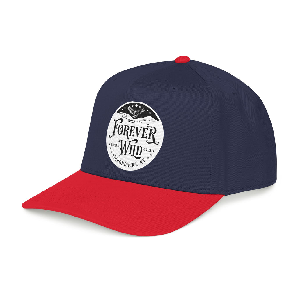 Forever Wild Tavern circle logo Mid Profile Baseball Cap | Outdoor Adventure, Adirondacks emblem