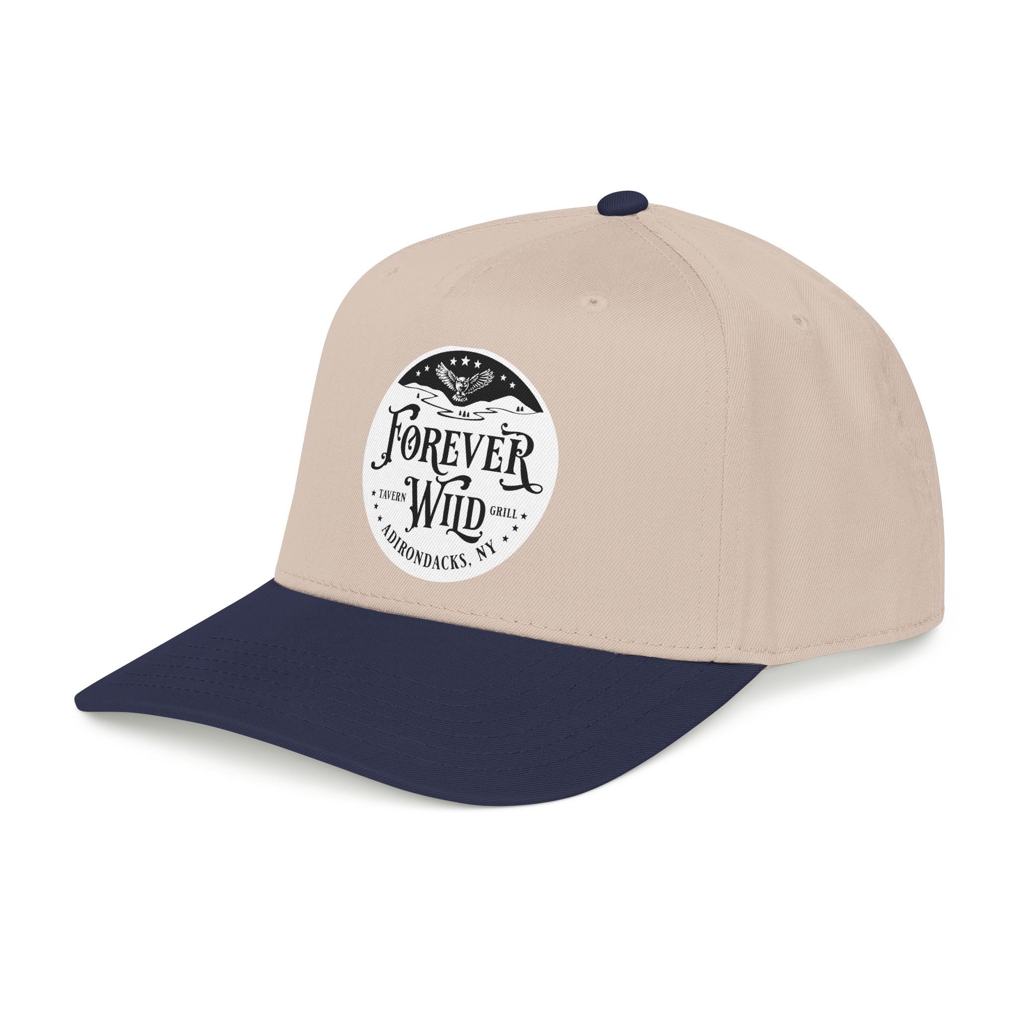 Forever Wild Tavern circle logo Mid Profile Baseball Cap | Outdoor Adventure, Adirondacks emblem