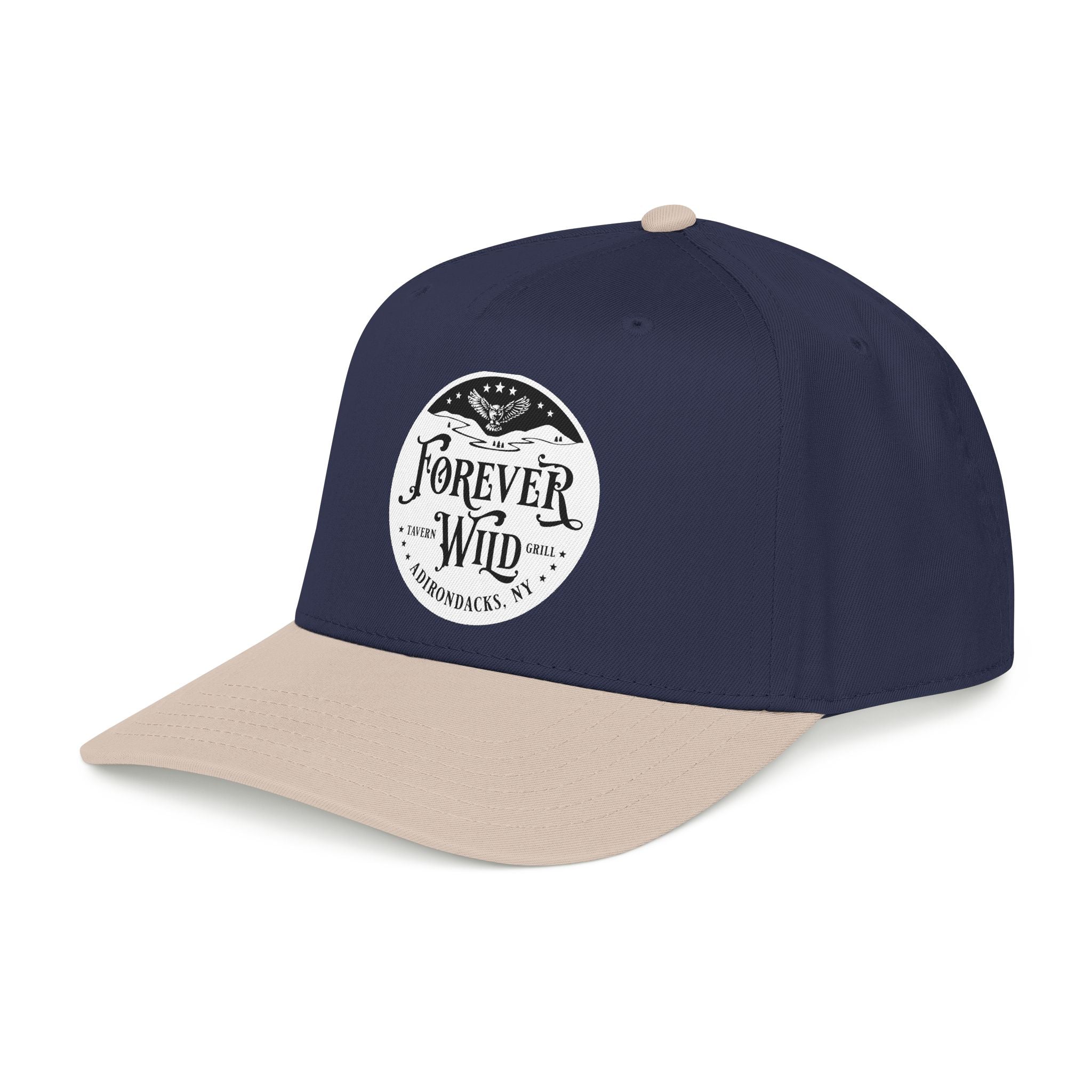 Forever Wild Tavern circle logo Mid Profile Baseball Cap | Outdoor Adventure, Adirondacks emblem
