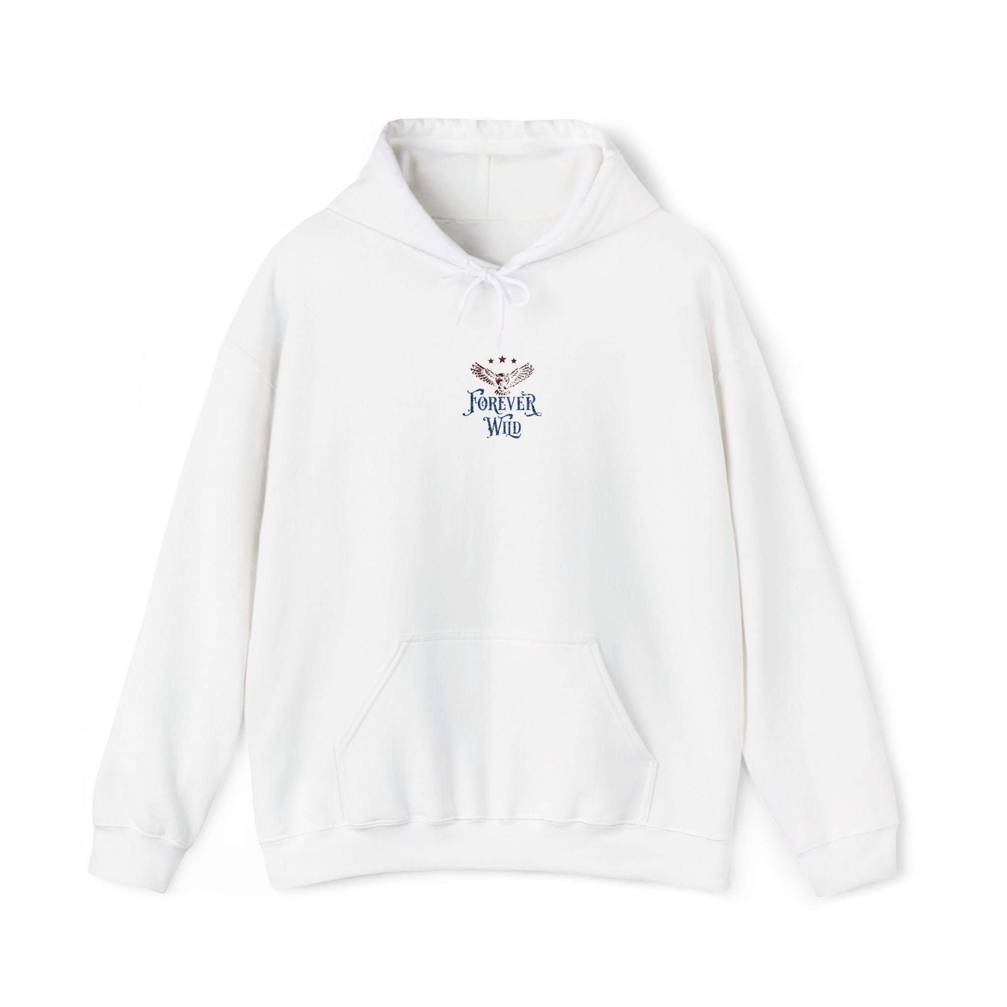 Forever Wild Owl Embroidered Hoodie | Small Center Chest Tavern Adirondack