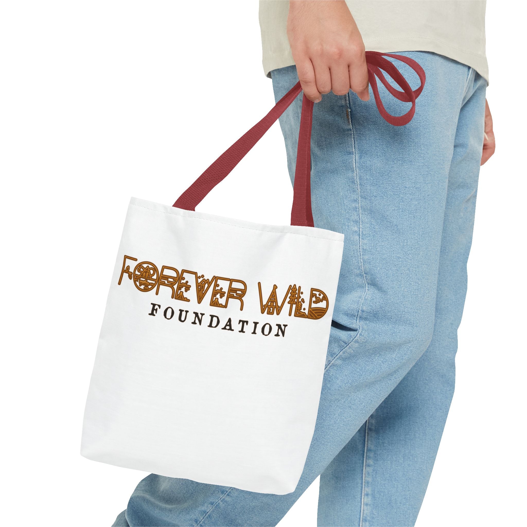 Forever Wild Foundation Tote Bag | Animal Print Text Logo