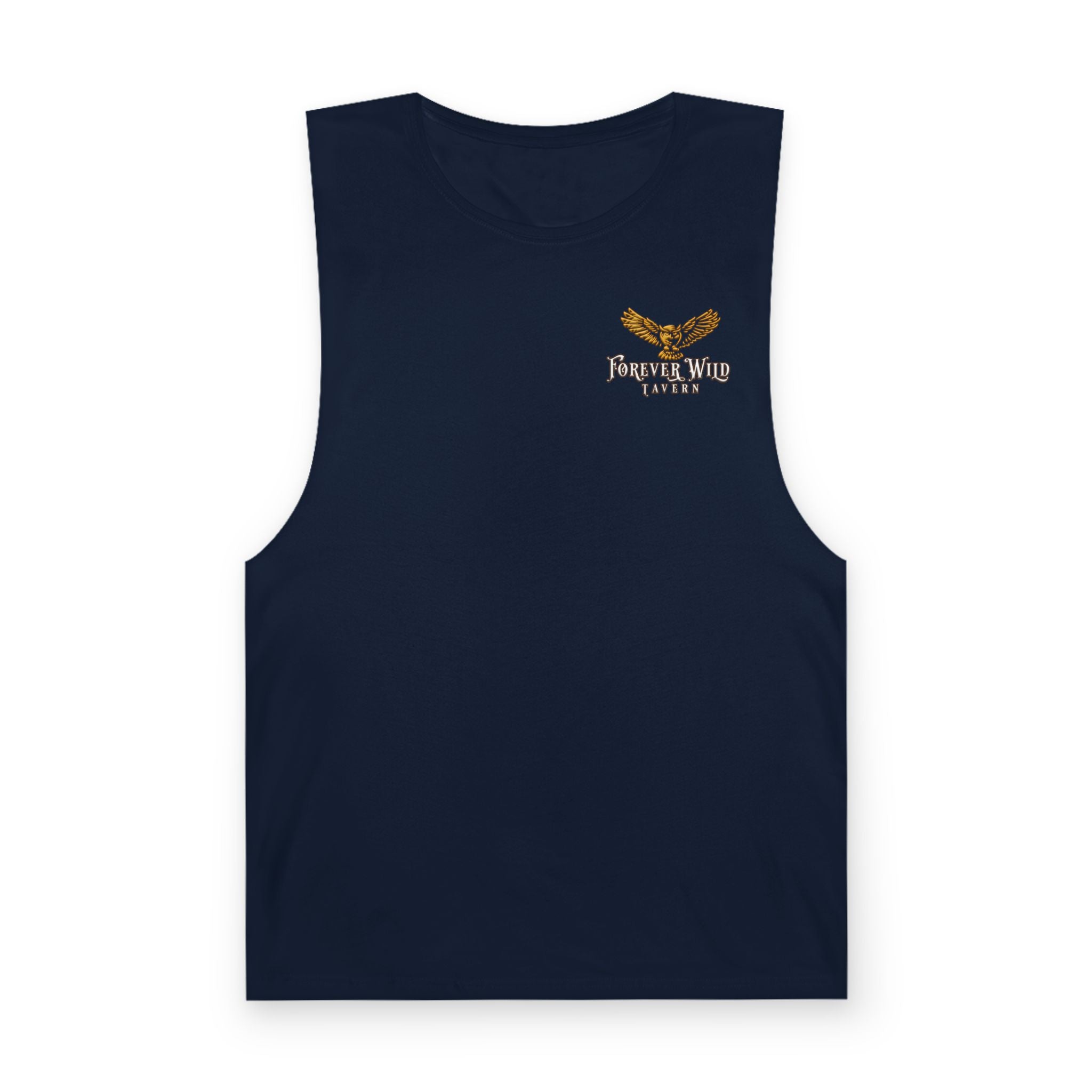 Forever Wild Tavern Tank Top "Most Desolate Logo" — Vintage Owl Chest & Back Design