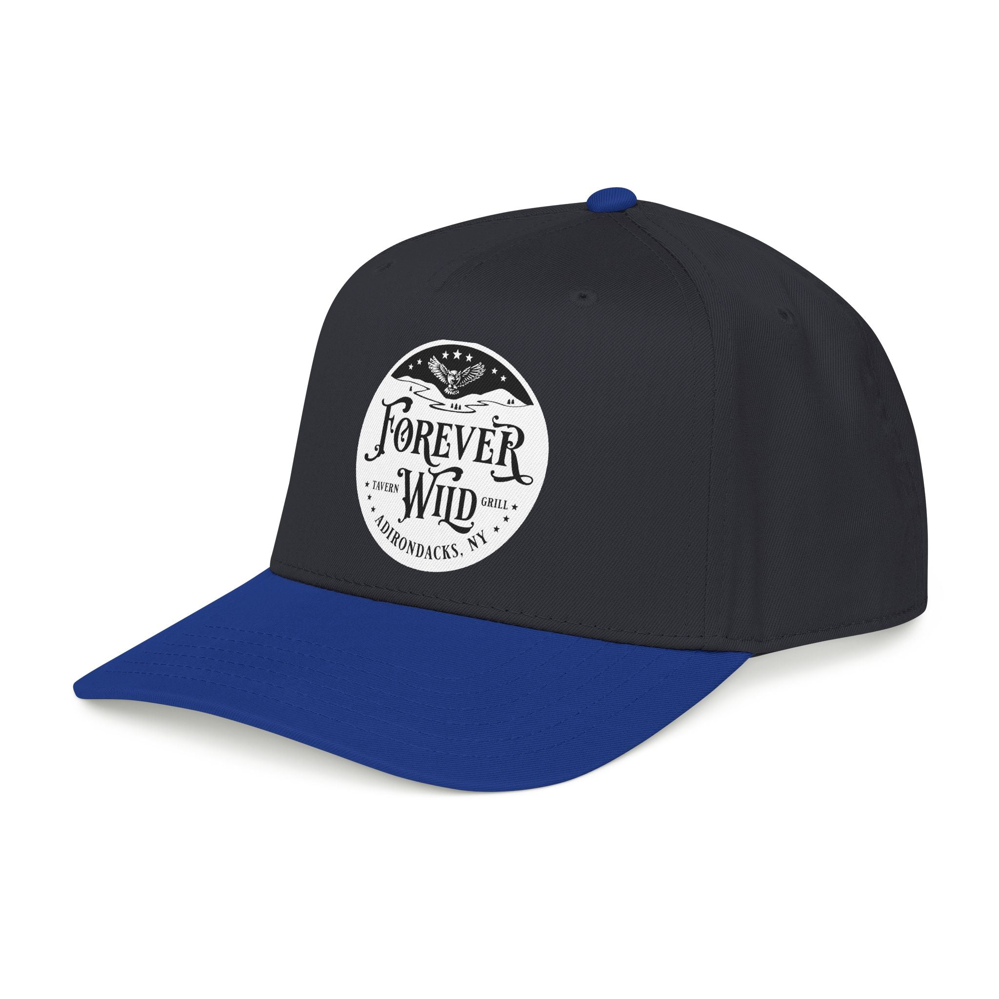 Forever Wild Tavern circle logo Mid Profile Baseball Cap | Outdoor Adventure, Adirondacks emblem