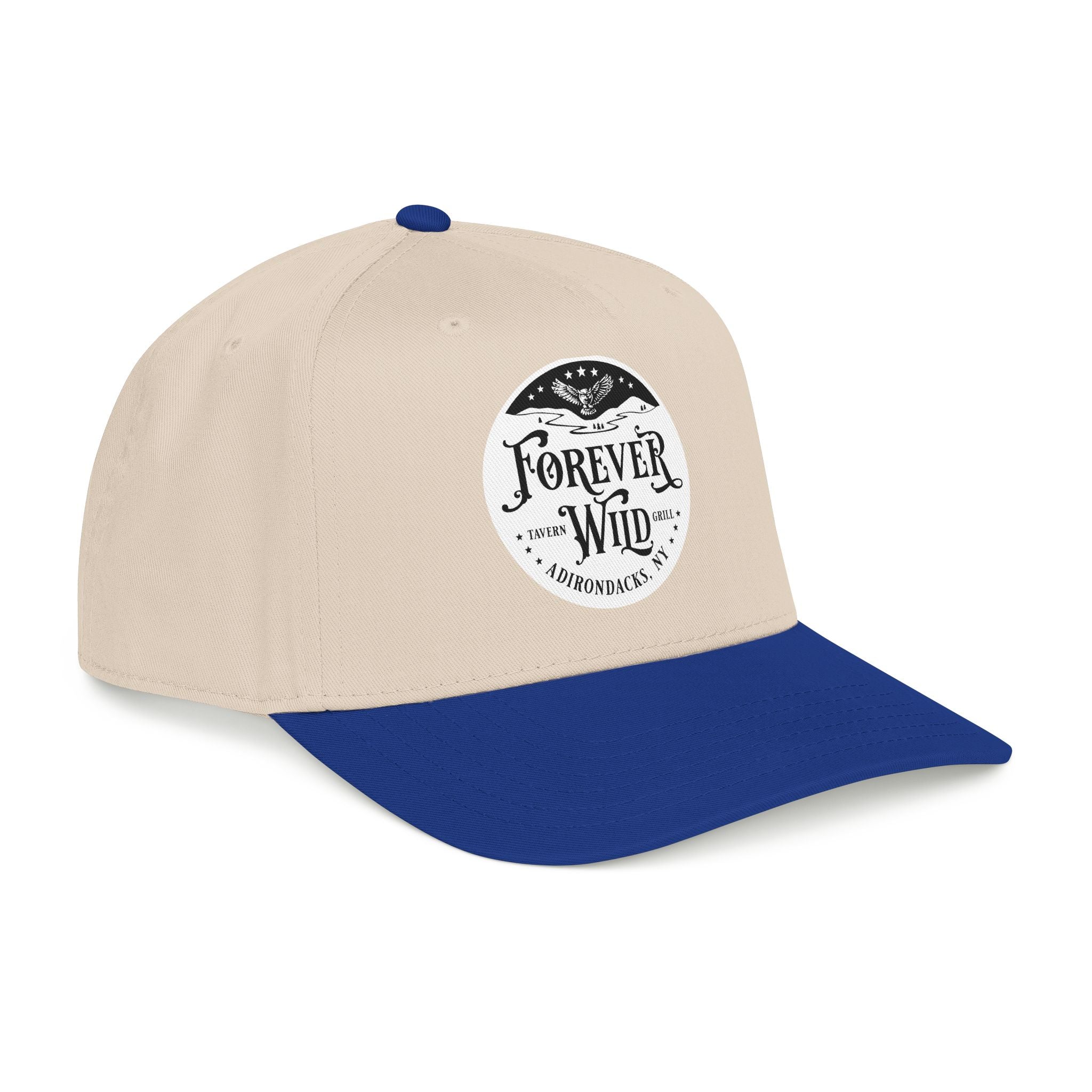Forever Wild Tavern circle logo Mid Profile Baseball Cap | Outdoor Adventure, Adirondacks emblem