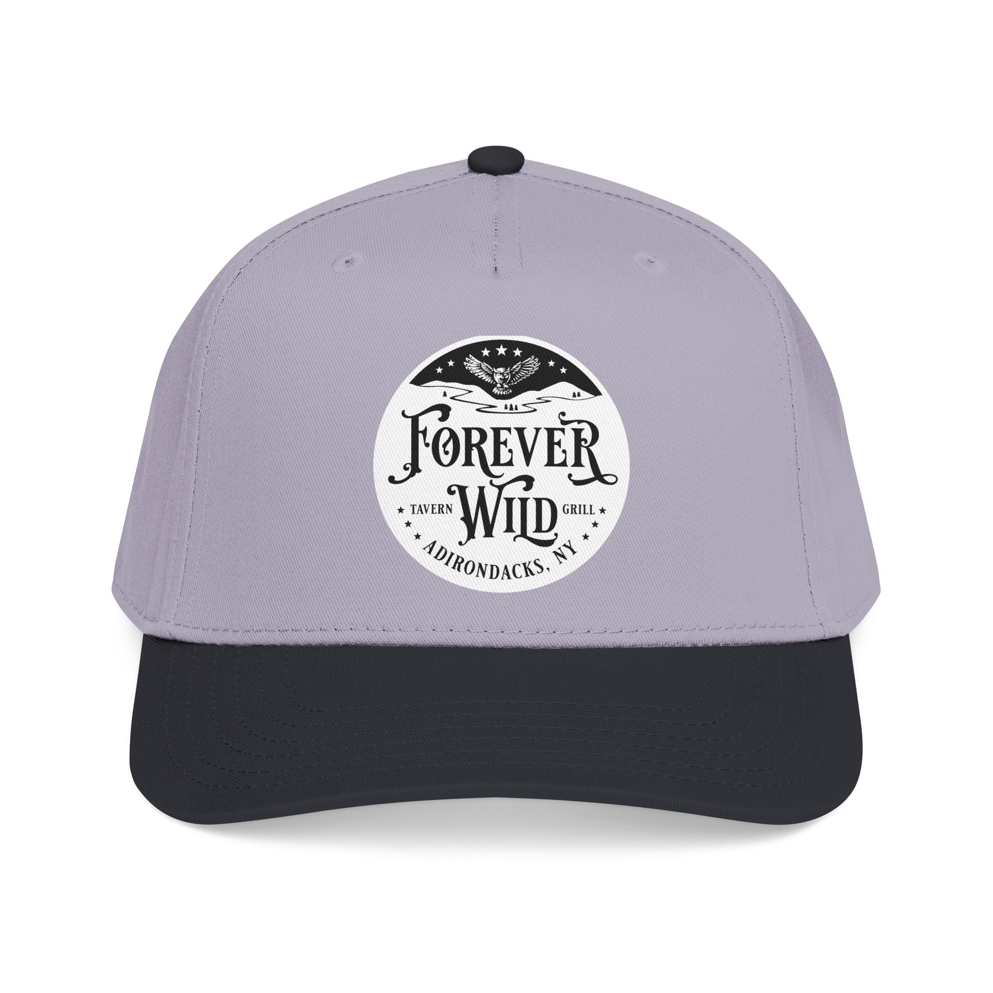 Forever Wild Tavern circle logo Mid Profile Baseball Cap | Outdoor Adventure, Adirondacks emblem