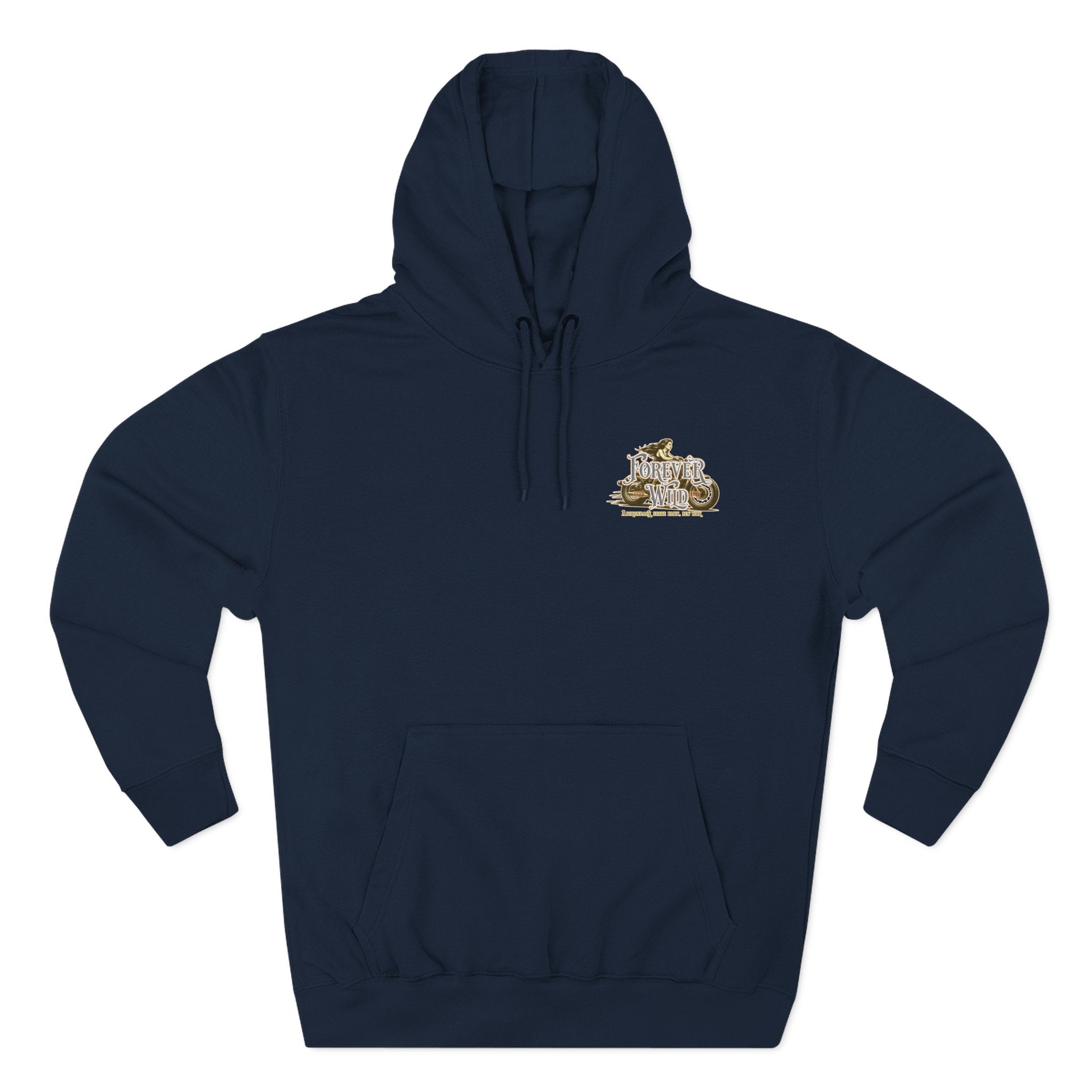 Forever Wild Tavern Motorcycle Hoodie — Retro Biker Fleece Pullover