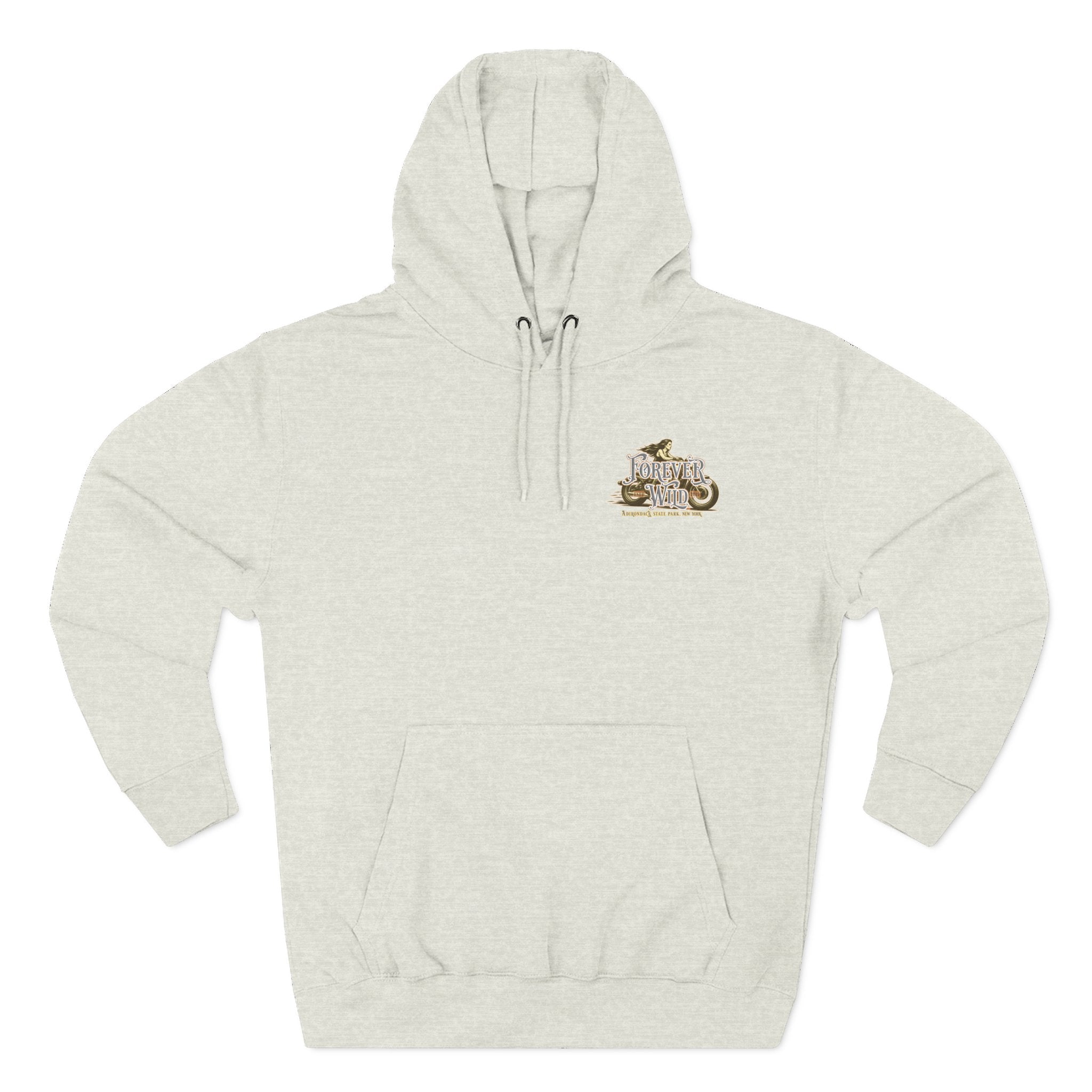 Forever Wild Tavern Motorcycle Hoodie — Retro Biker Fleece Pullover
