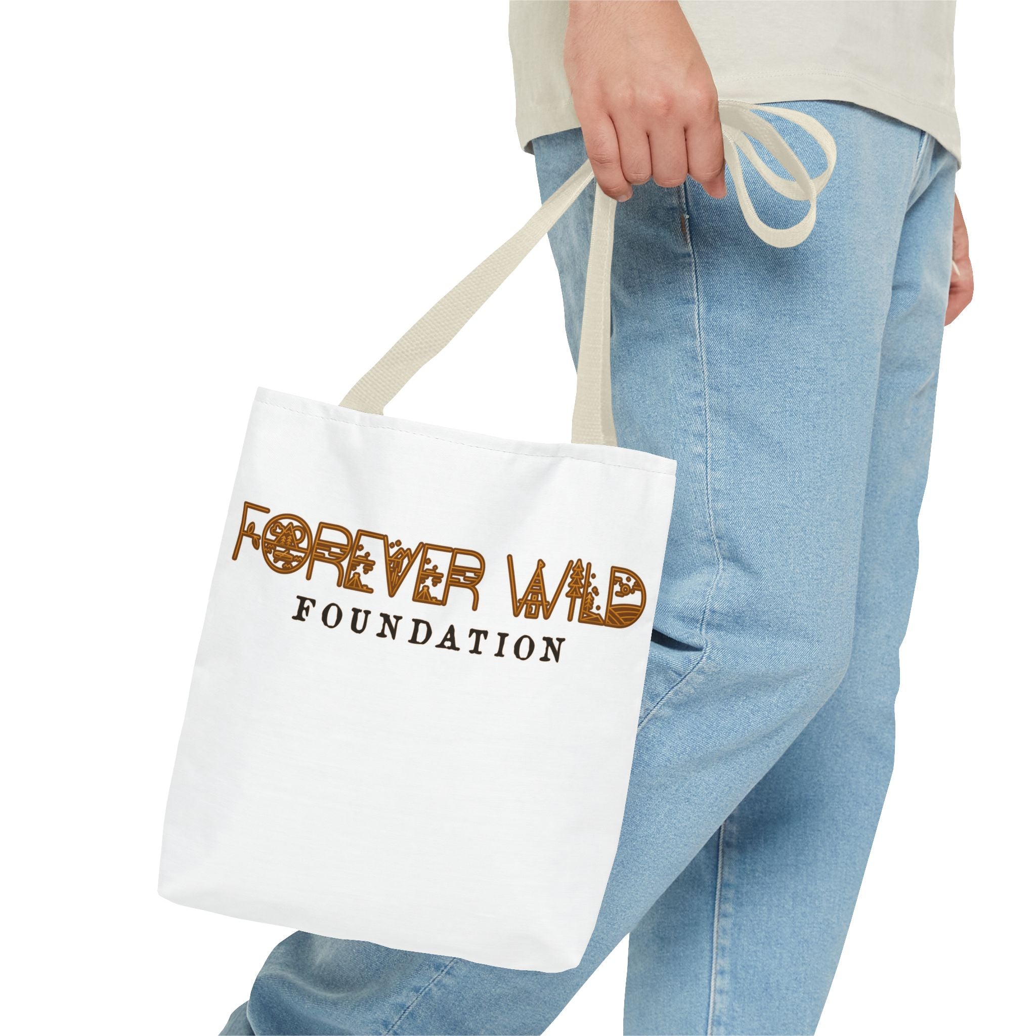 Forever Wild Foundation Tote Bag | Animal Print Text Logo