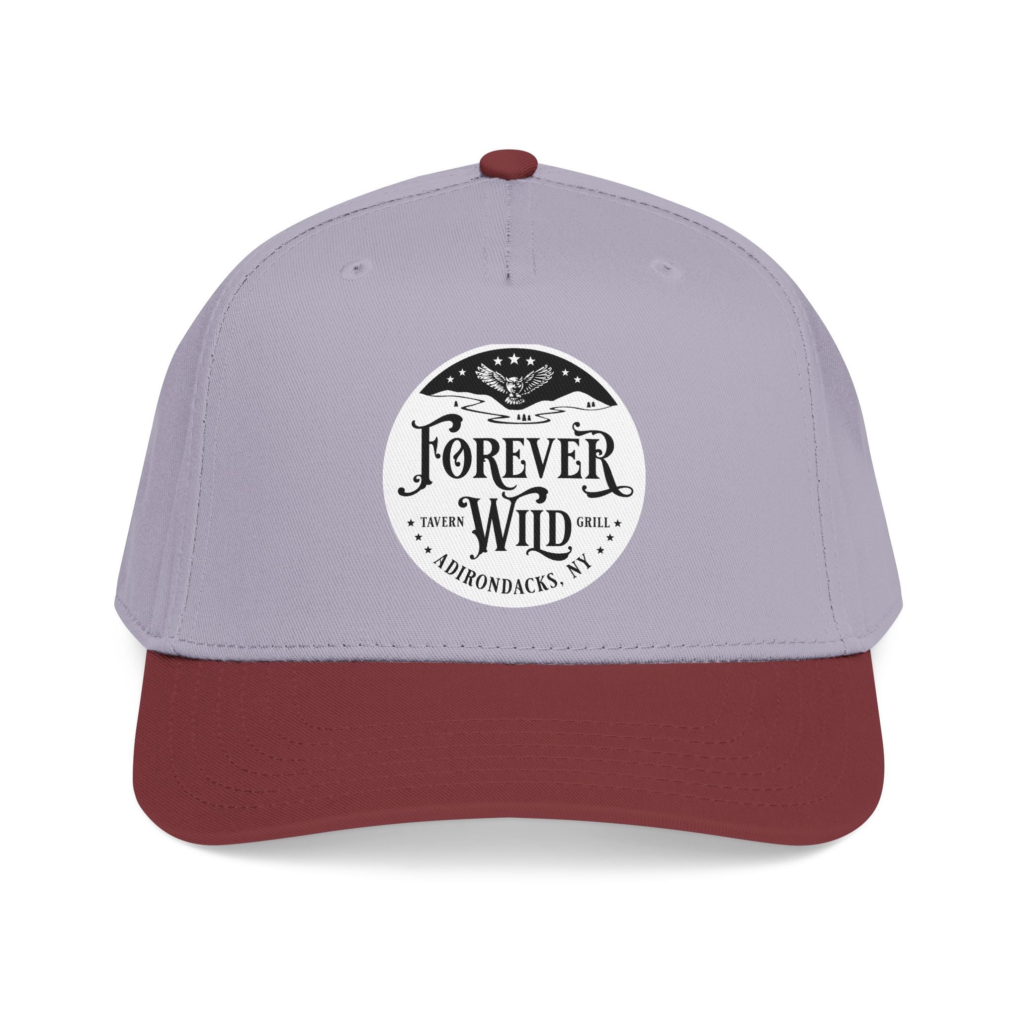 Forever Wild Tavern circle logo Mid Profile Baseball Cap | Outdoor Adventure, Adirondacks emblem