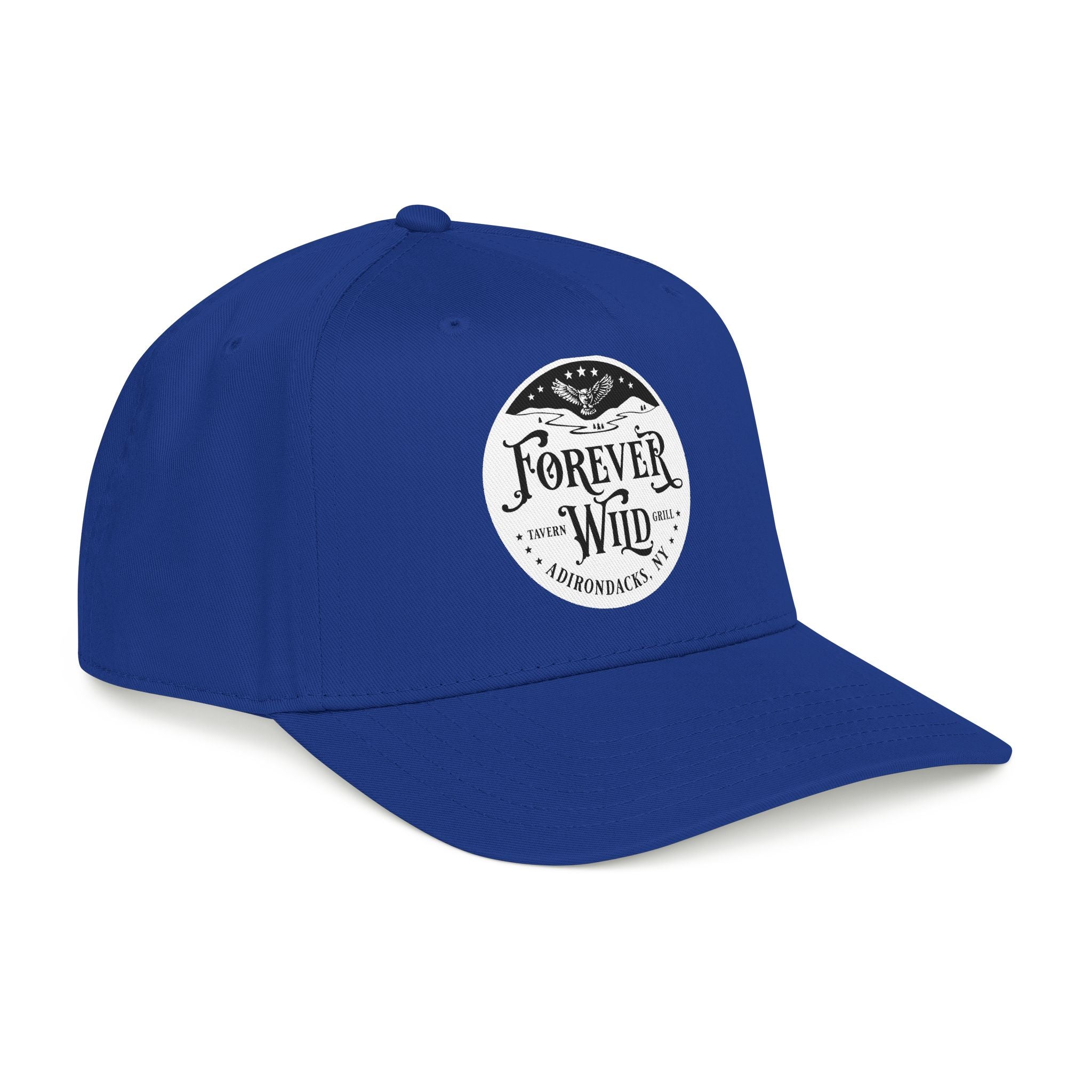 Forever Wild Tavern circle logo Mid Profile Baseball Cap | Outdoor Adventure, Adirondacks emblem