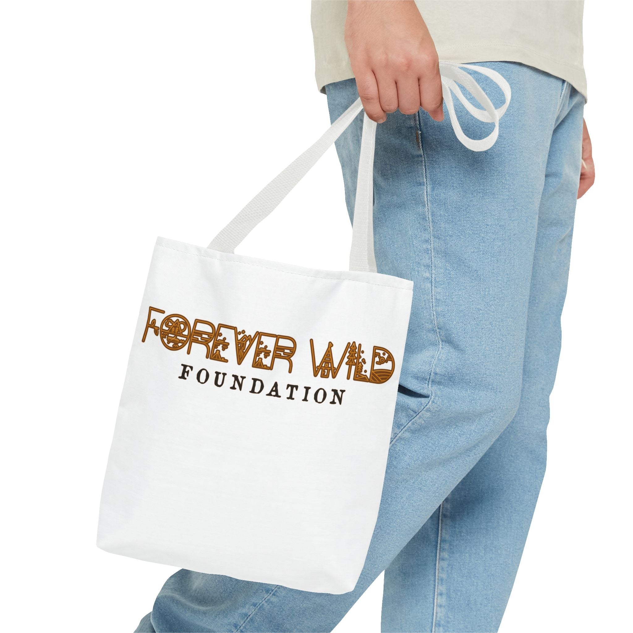 Forever Wild Foundation Tote Bag | Animal Print Text Logo