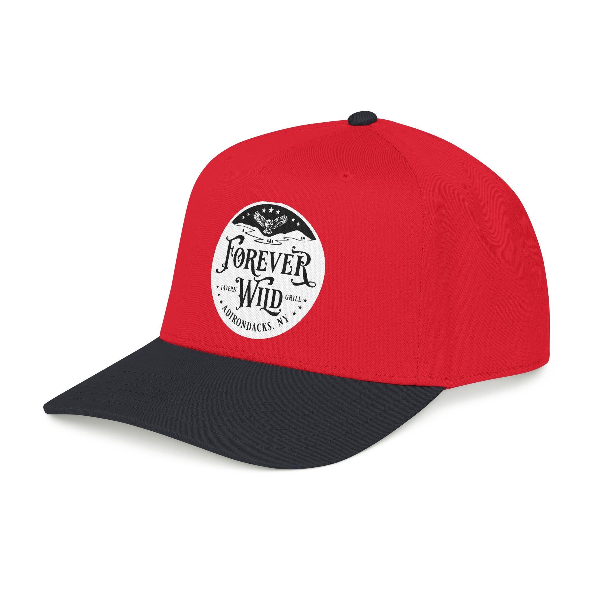 Forever Wild Tavern circle logo Mid Profile Baseball Cap | Outdoor Adventure, Adirondacks emblem