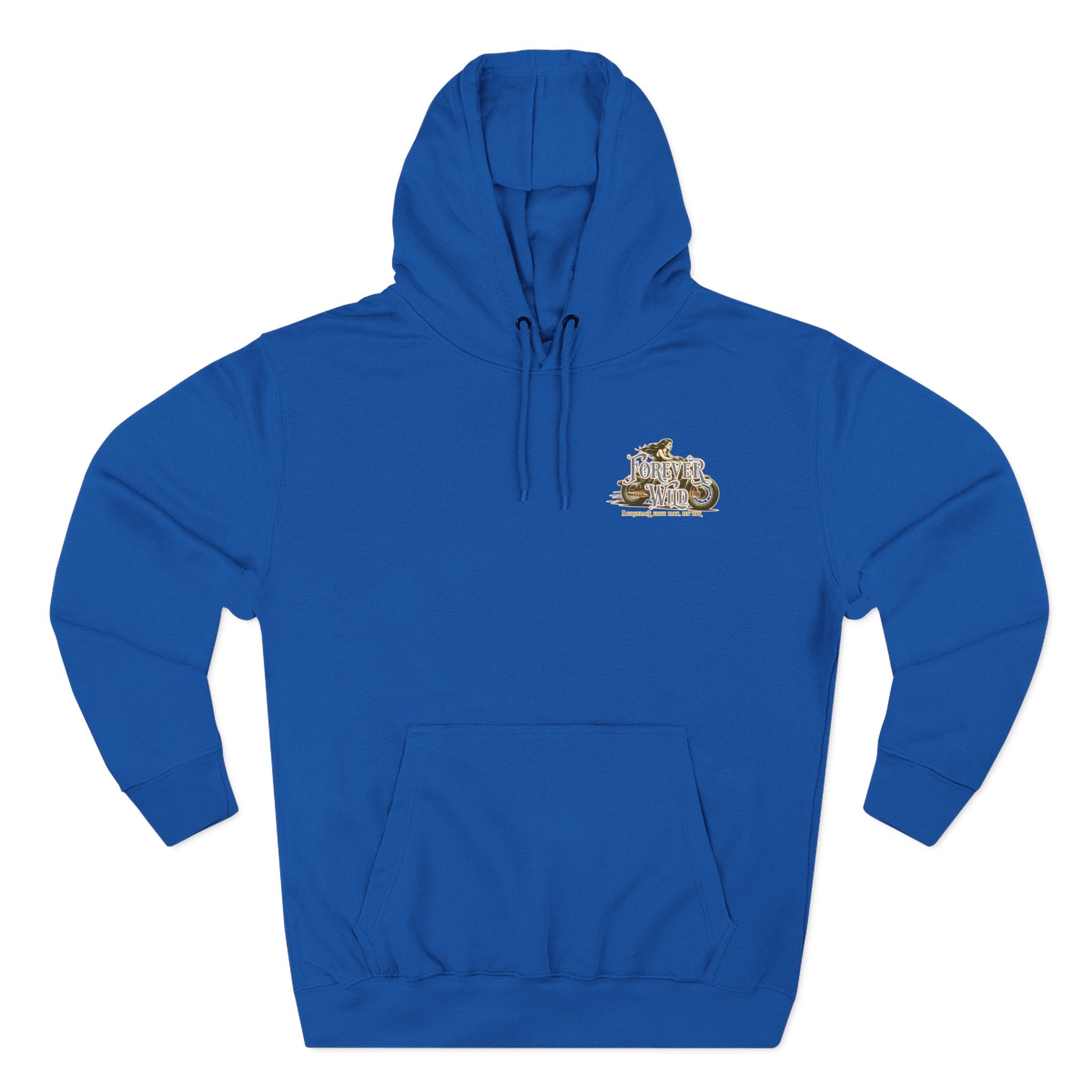 Forever Wild Tavern Motorcycle Hoodie — Retro Biker Fleece Pullover