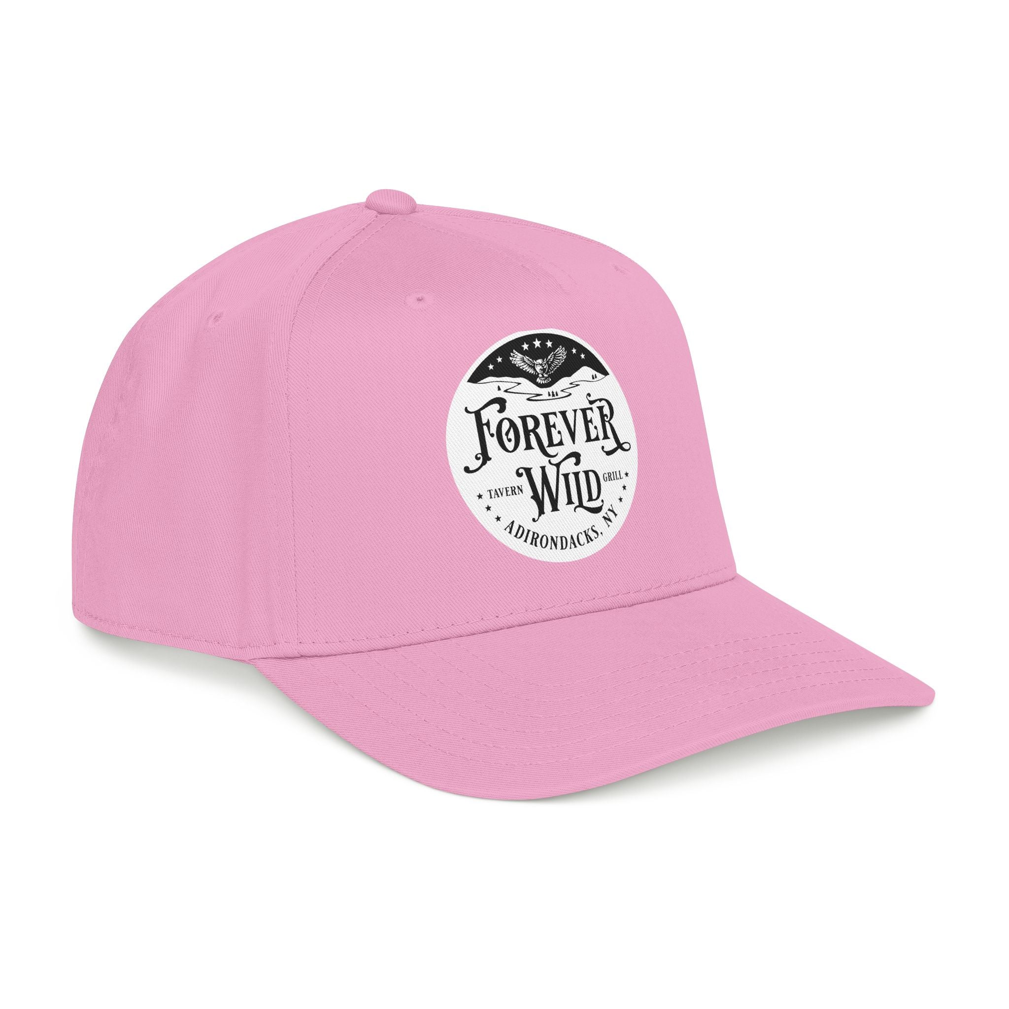 Forever Wild Tavern circle logo Mid Profile Baseball Cap | Outdoor Adventure, Adirondacks emblem