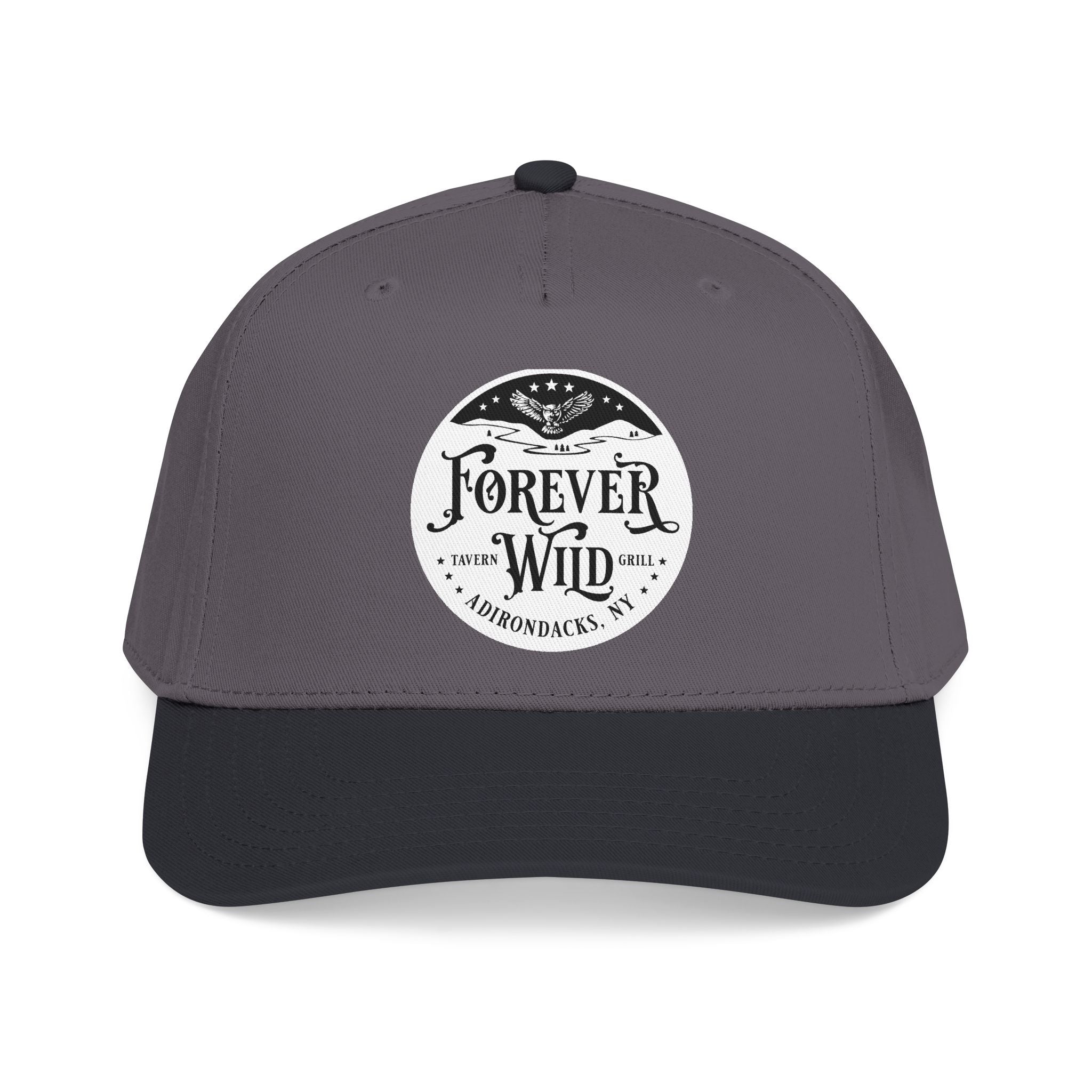 Forever Wild Tavern circle logo Mid Profile Baseball Cap | Outdoor Adventure, Adirondacks emblem