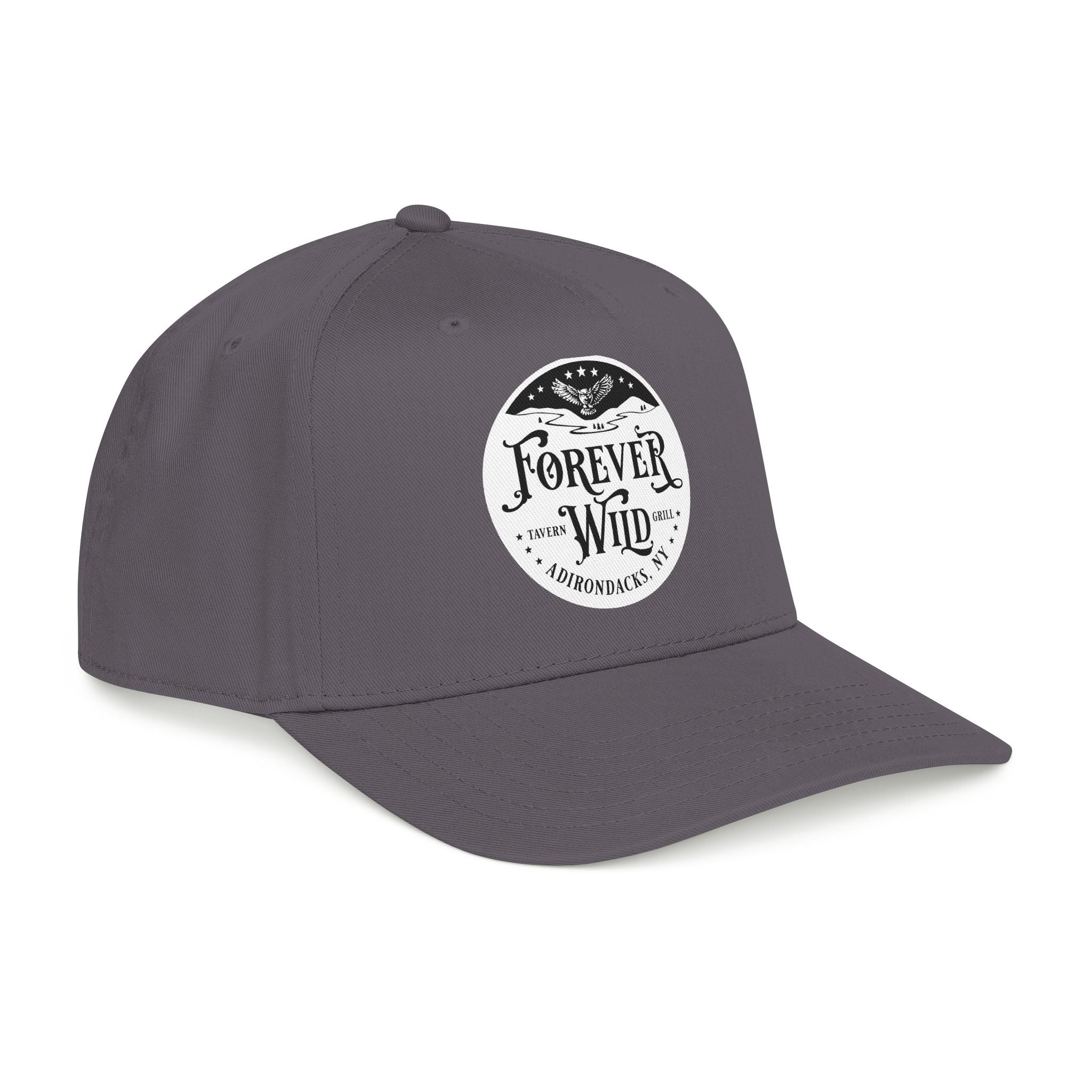 Forever Wild Tavern circle logo Mid Profile Baseball Cap | Outdoor Adventure, Adirondacks emblem