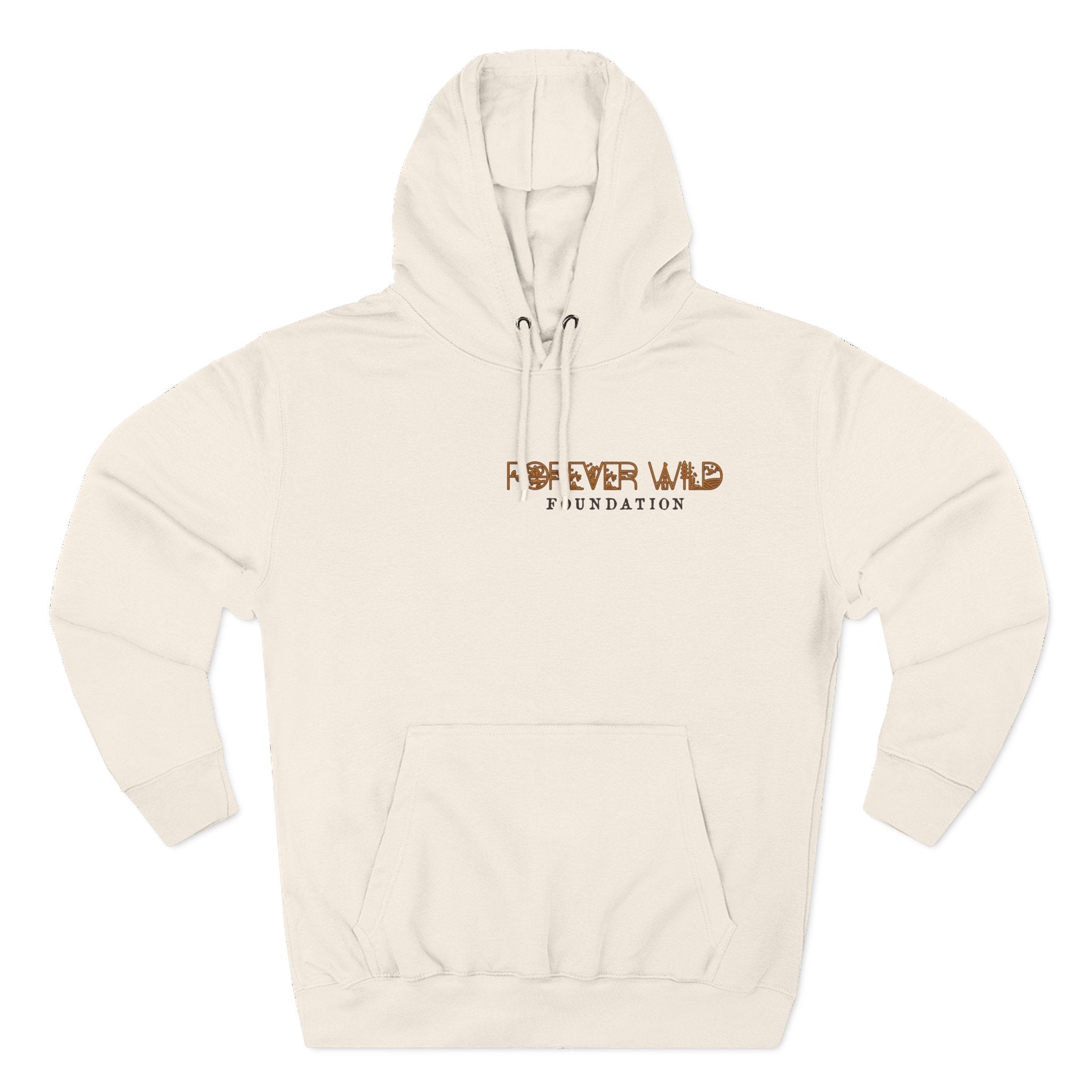 Forever Wild Foundation logo Hoodie | White pullover, wildlife lettering