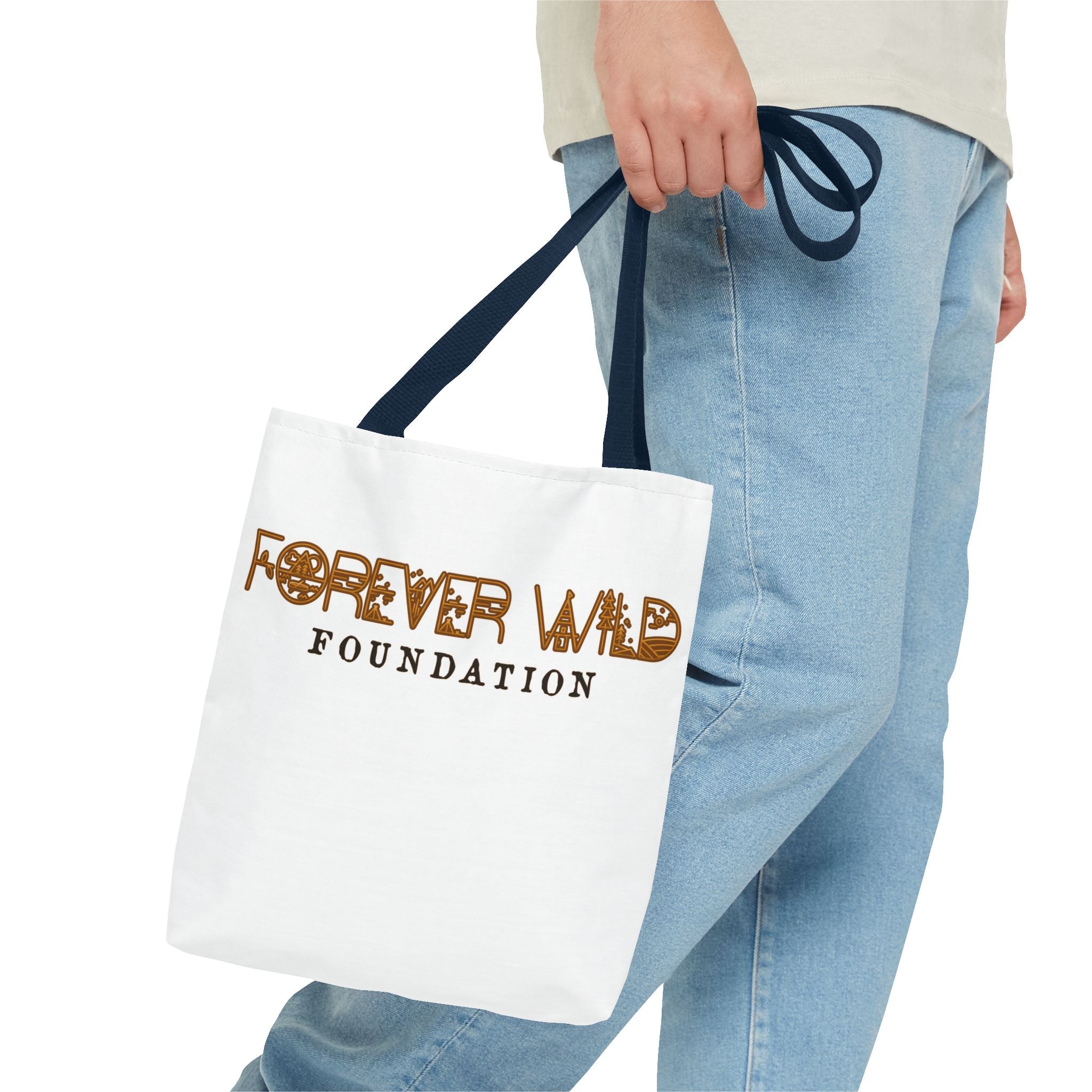 Forever Wild Foundation Tote Bag | Animal Print Text Logo