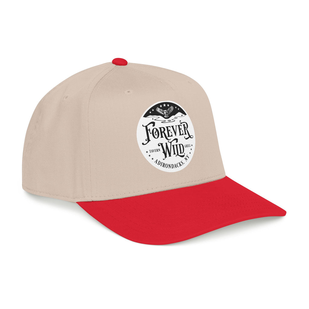 Forever Wild Tavern circle logo Mid Profile Baseball Cap | Outdoor Adventure, Adirondacks emblem