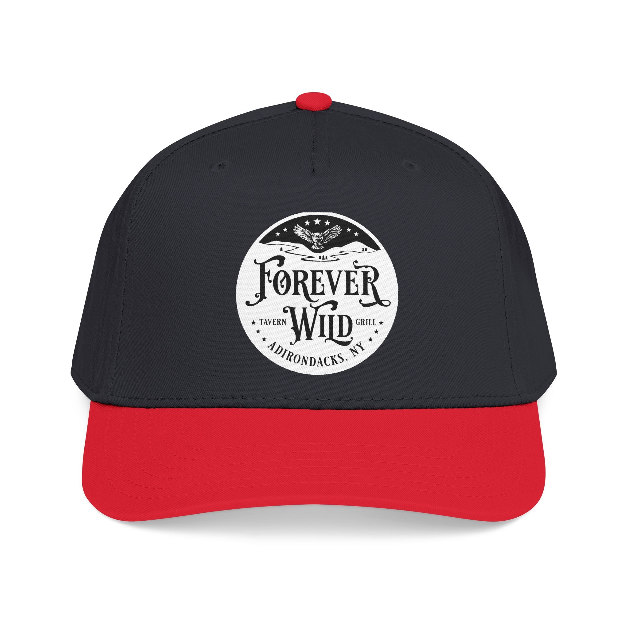 Forever Wild Tavern circle logo Mid Profile Baseball Cap | Outdoor Adventure, Adirondacks emblem