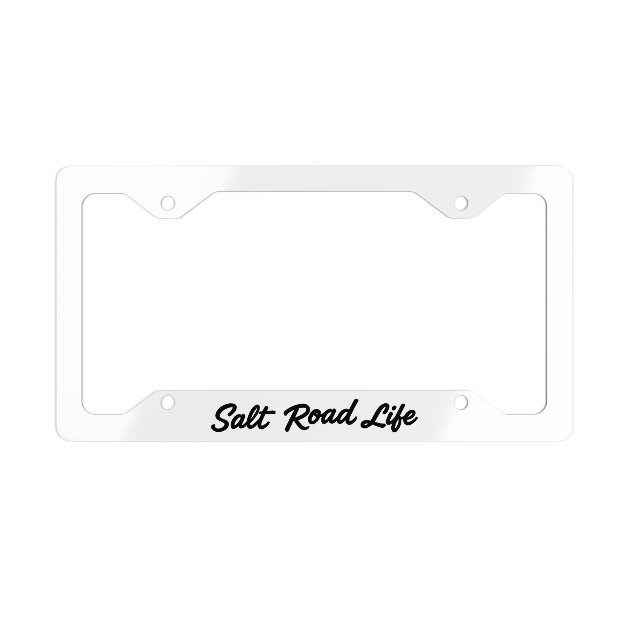 Metal License Plate Frame — "Salt Road Life" Stainless Steel Car Tag Frame
