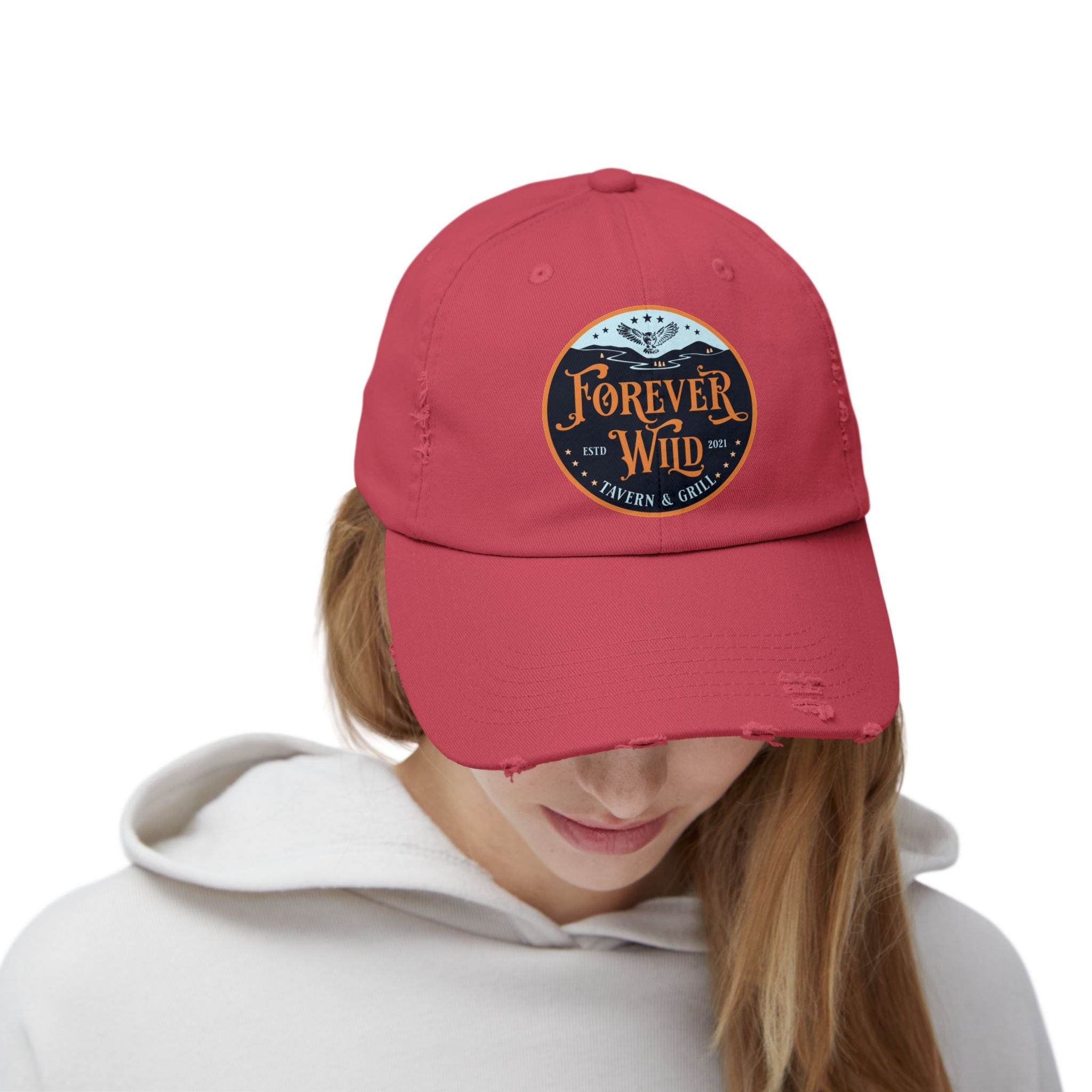 Unisex Distressed Cap Forever Wild Tavern