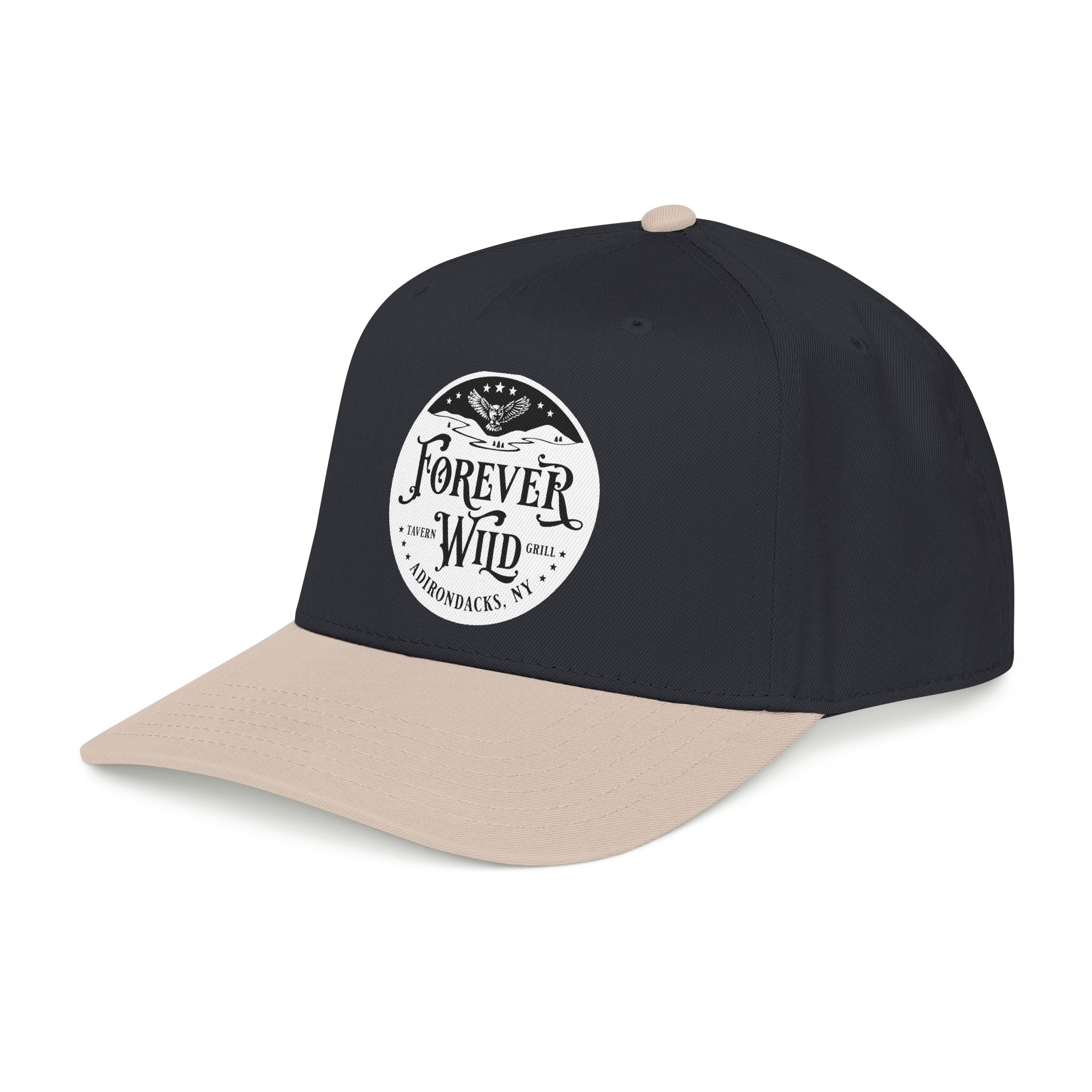 Forever Wild Tavern circle logo Mid Profile Baseball Cap | Outdoor Adventure, Adirondacks emblem