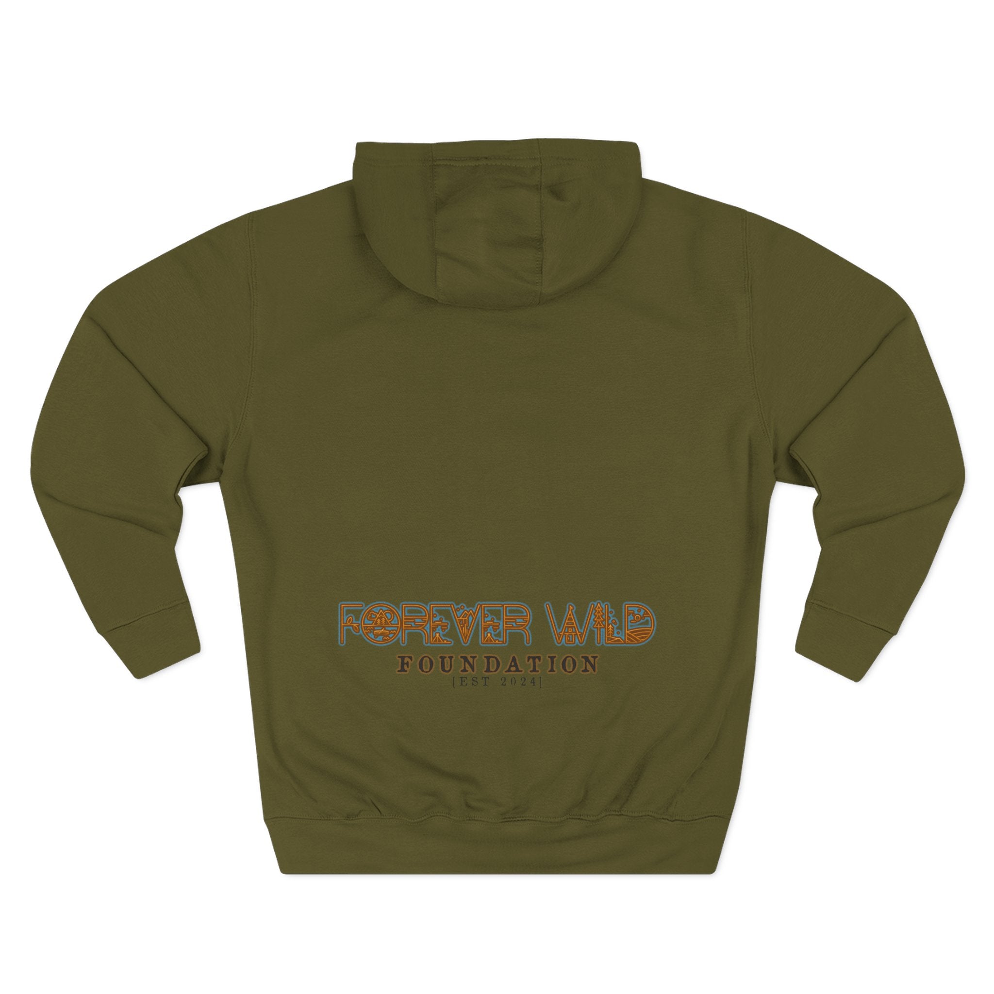 Forever Wild Foundation logo Hoodie | White pullover, wildlife lettering