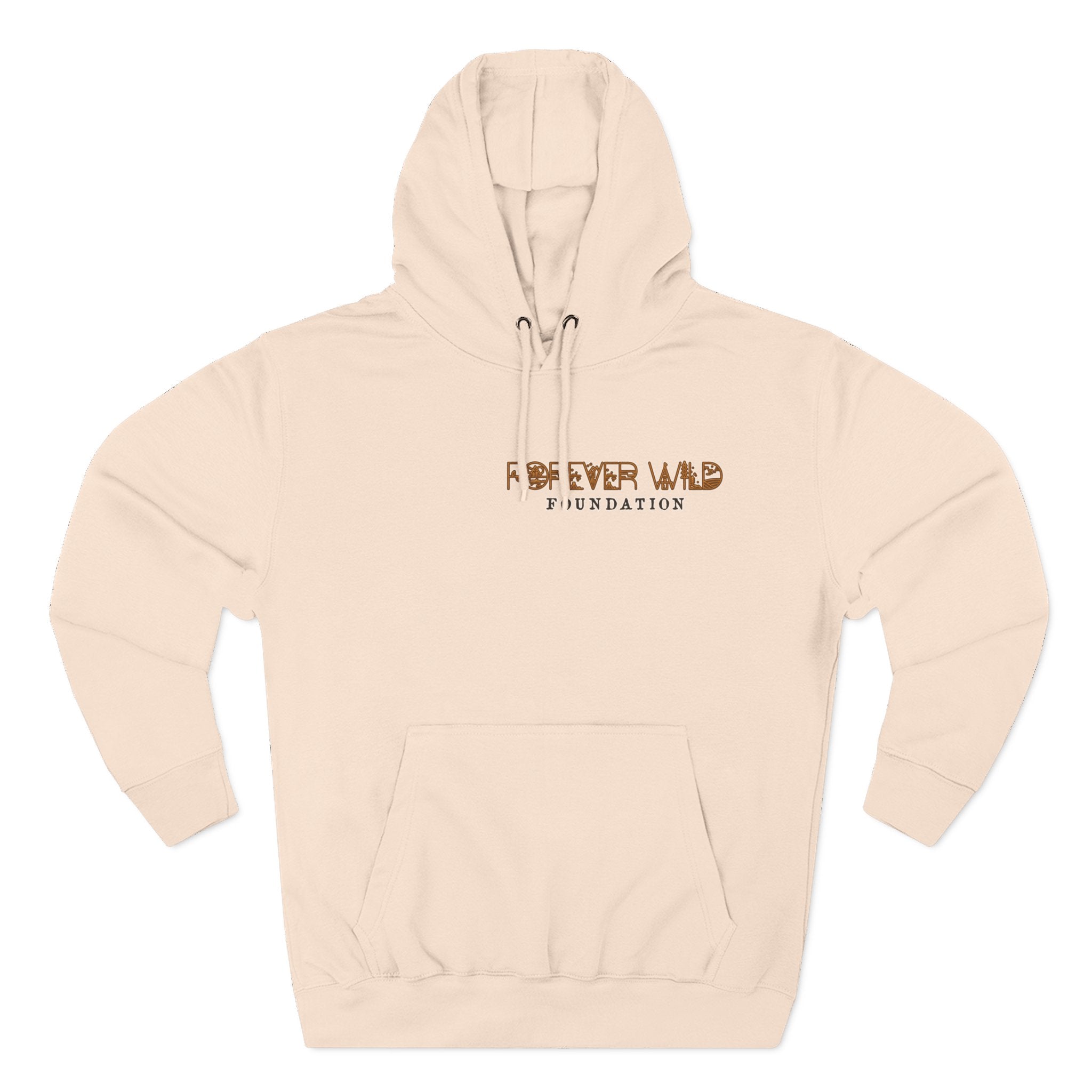 Forever Wild Foundation logo Hoodie | White pullover, wildlife lettering