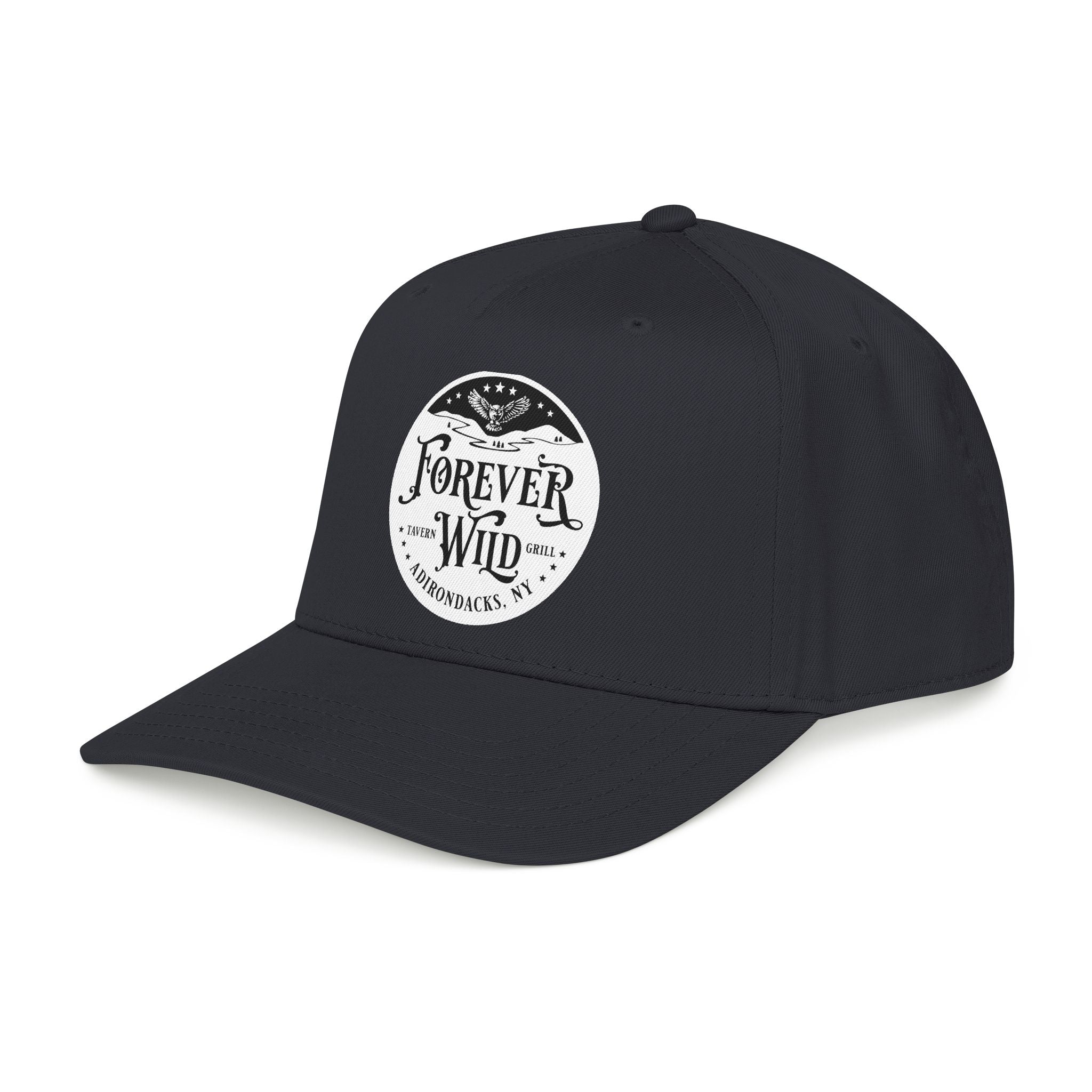 Forever Wild Tavern circle logo Mid Profile Baseball Cap | Outdoor Adventure, Adirondacks emblem